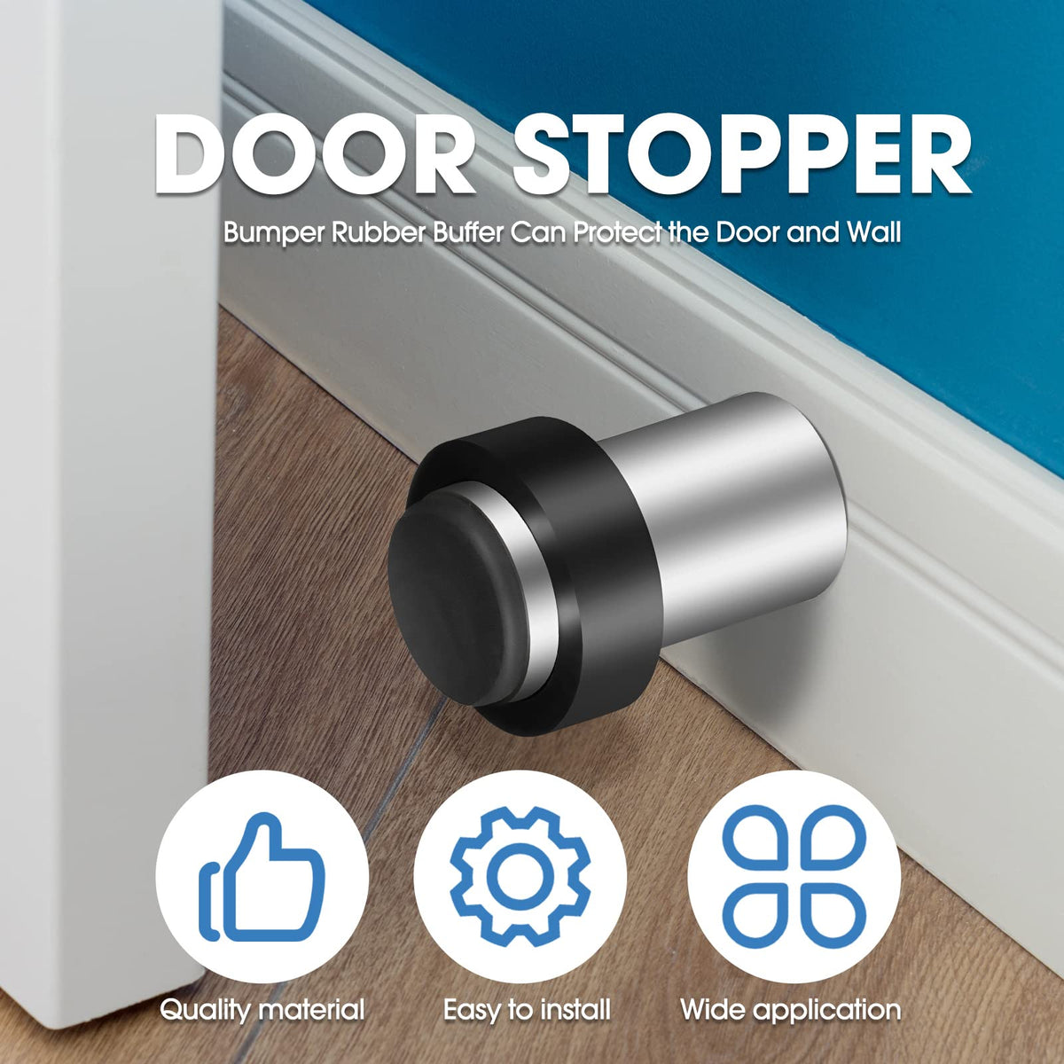 10 Pcs Floor Mounted Door Stopper Stainless Steel (10 Count)