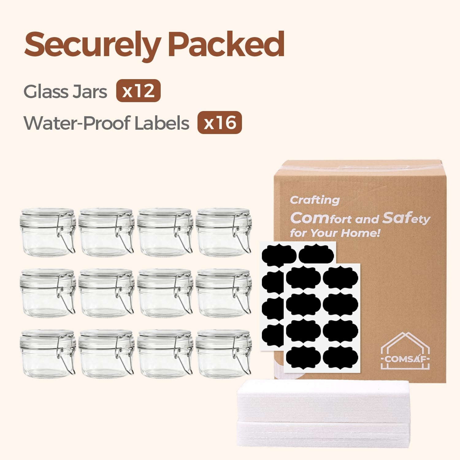 Small Glass Spice Jars with Airtight Lids 4 oz 12 Pack Mason Pantry (12 Count)
