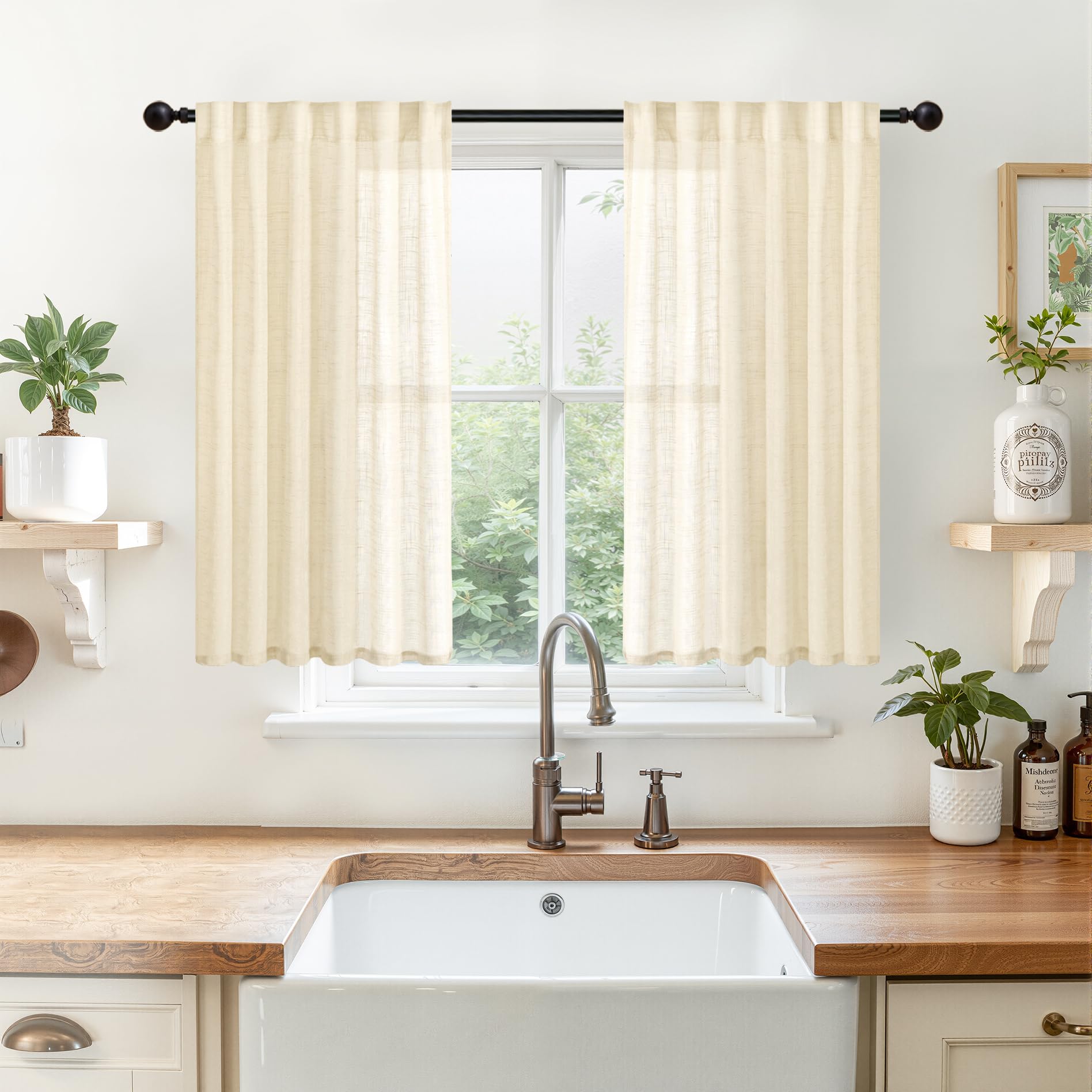 Linen Cafe Curtains (2 Count)