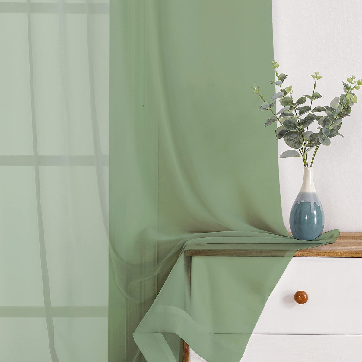 Sheer Window Curtains 144 inch Extra Long 2PCS
