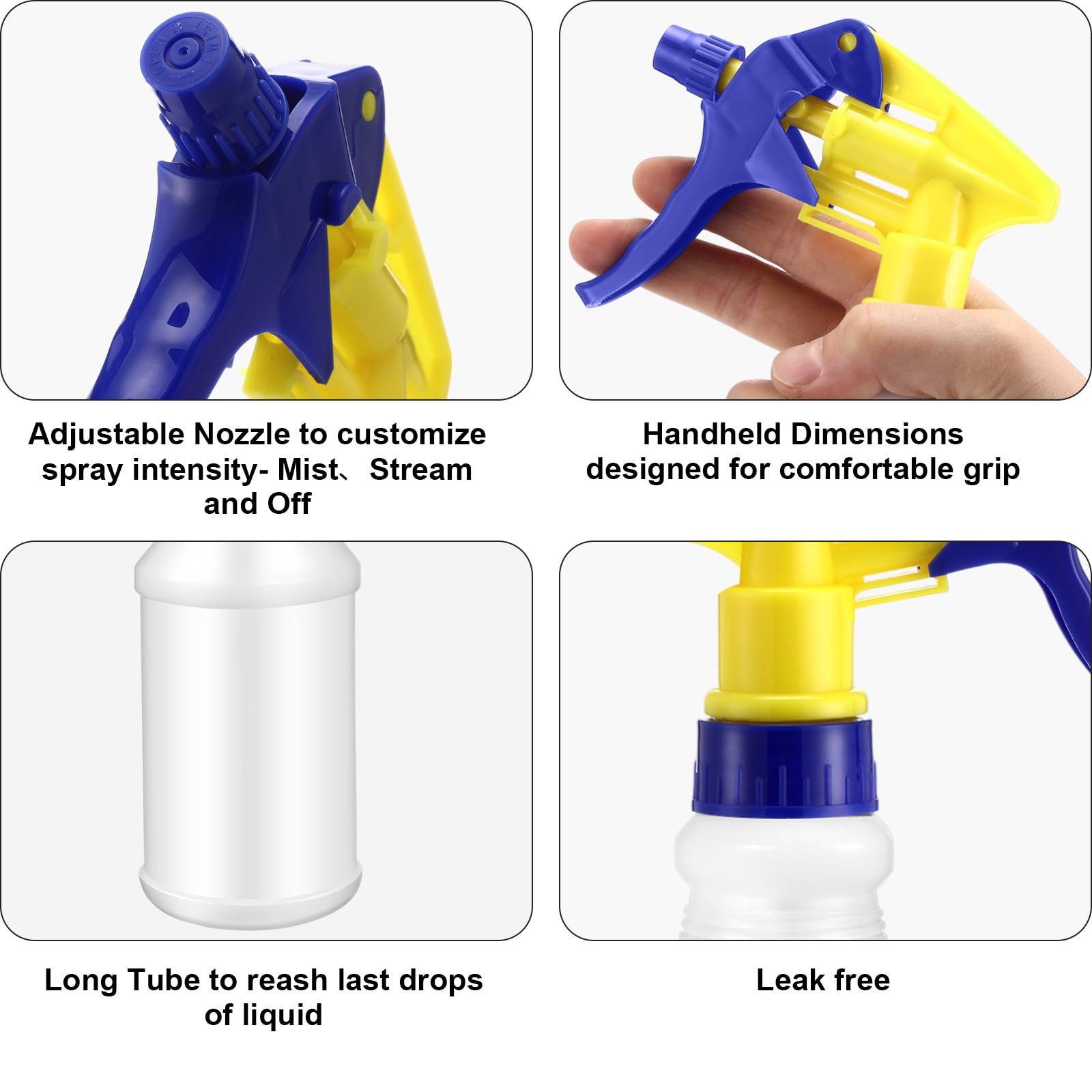 12 Pcs 16 Oz Plastic Spray Bottles (12 Count)