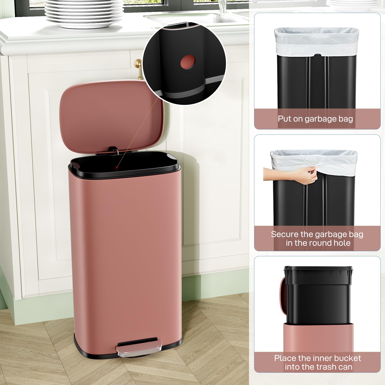8 Gallon Step Kitchen Trash Can