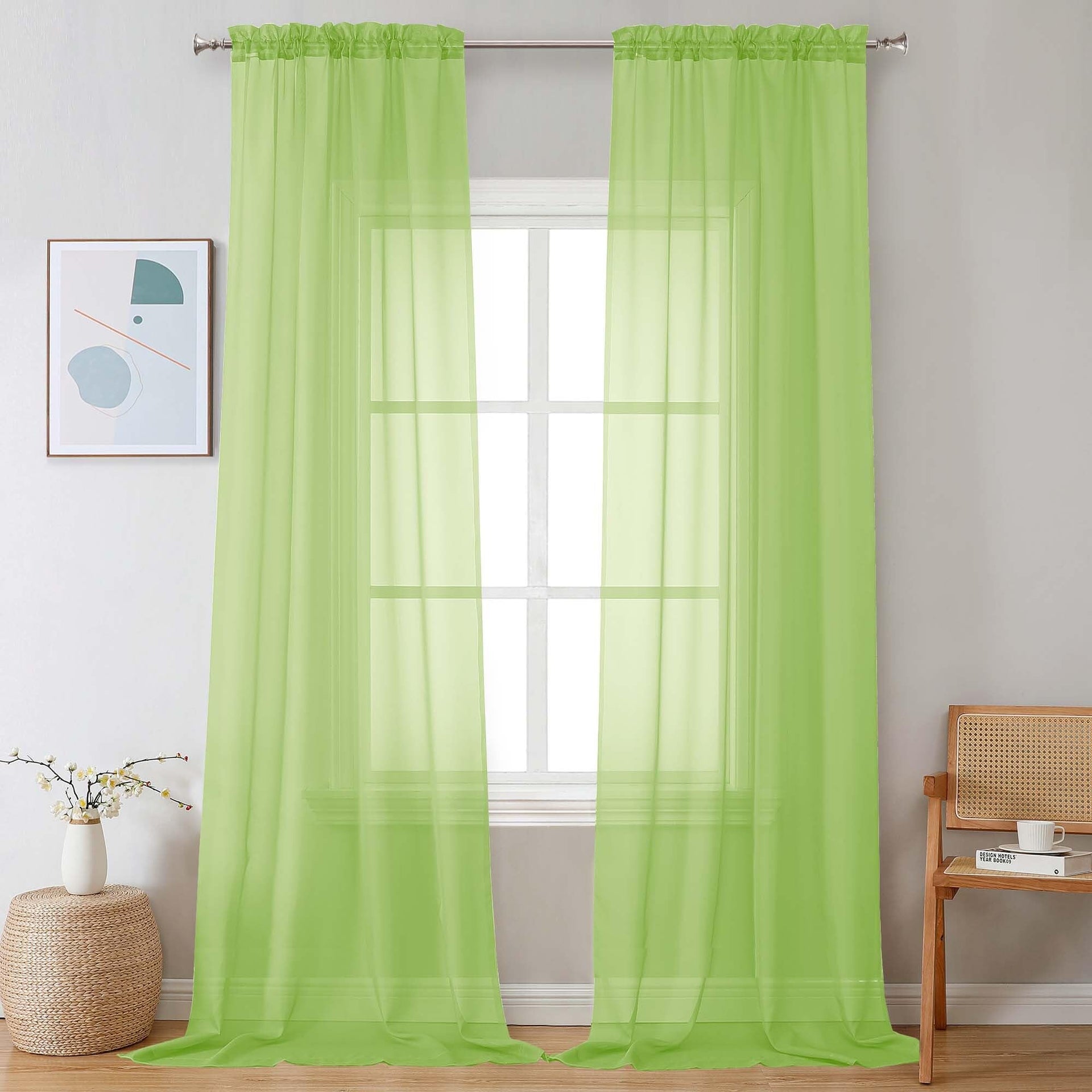 Extra Long Sheer Curtains 120 Inches Long 2 Panels Set (2 Count)