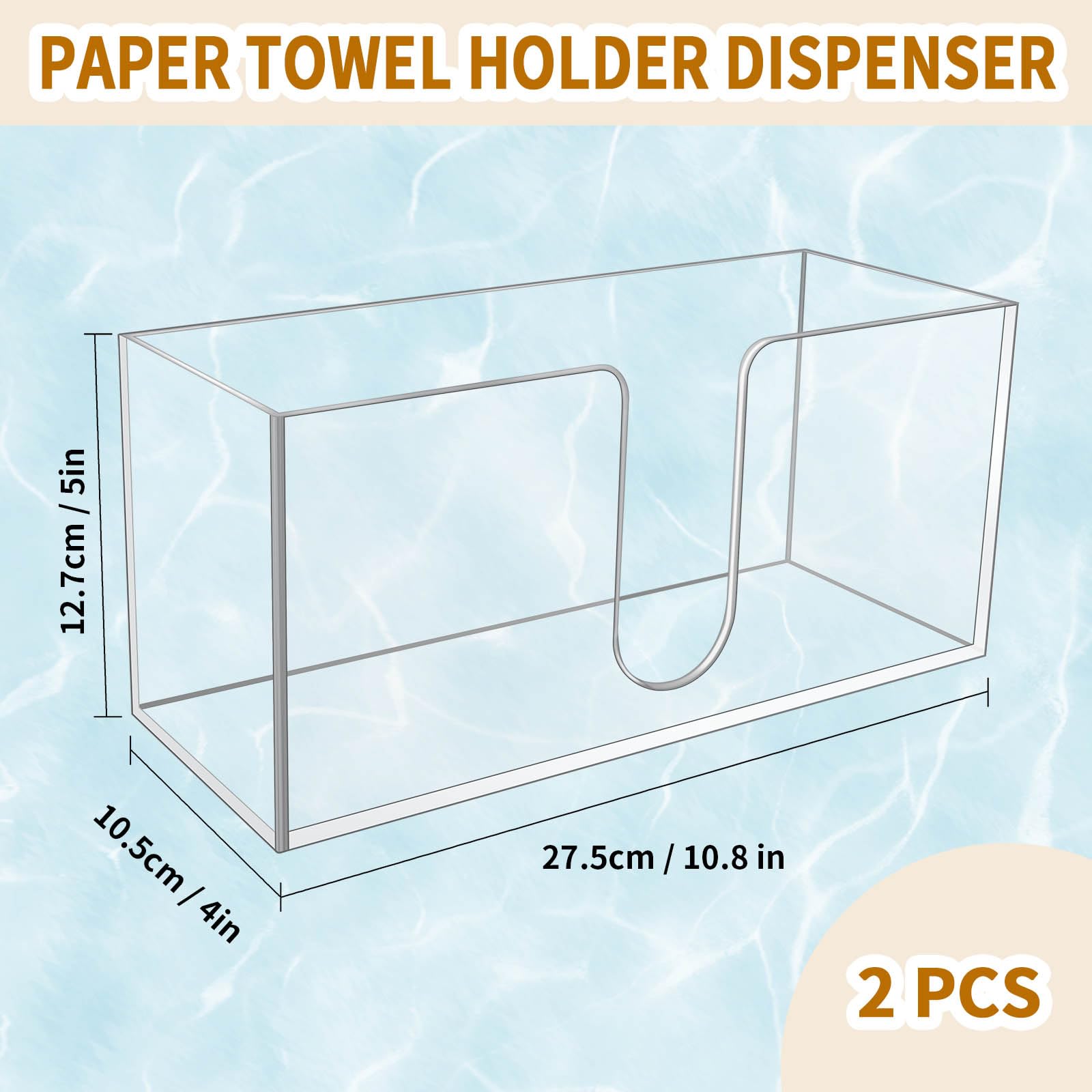 2 Pack Acrylic Paper Towel Holder (2 Count)