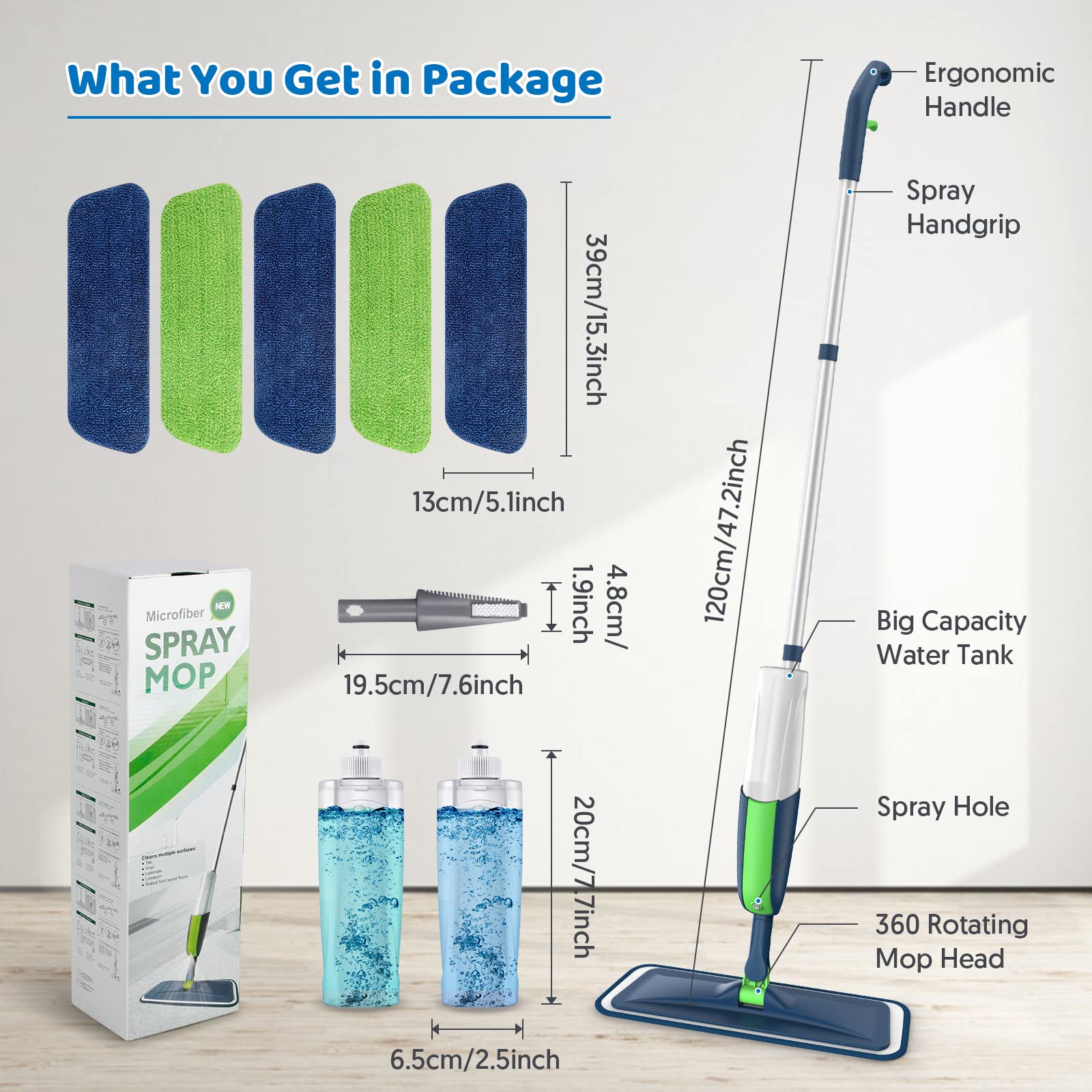 Spray Wet Mops for Floors Cleaning
