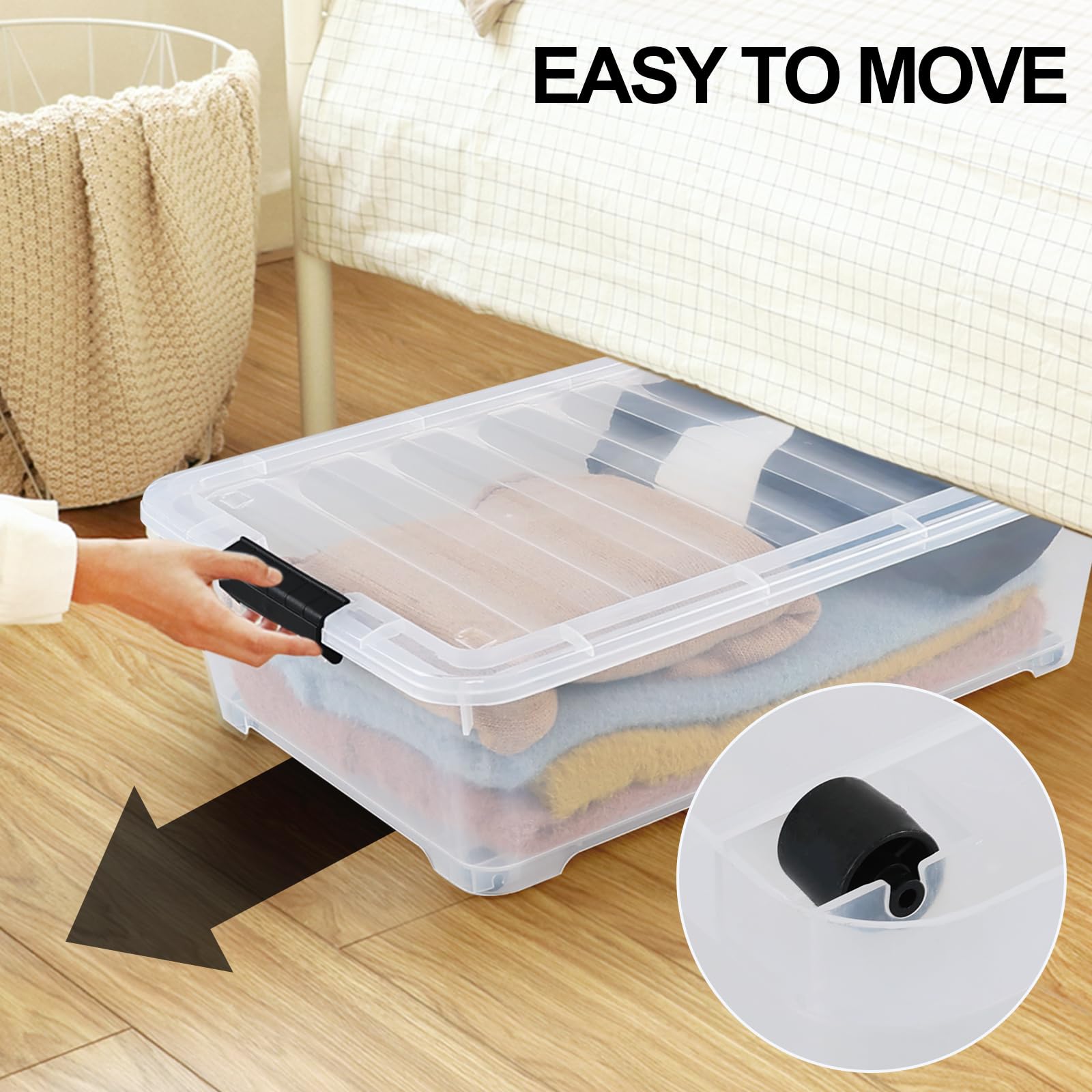 Under Bed Storage Container with Wheels (3 Count)