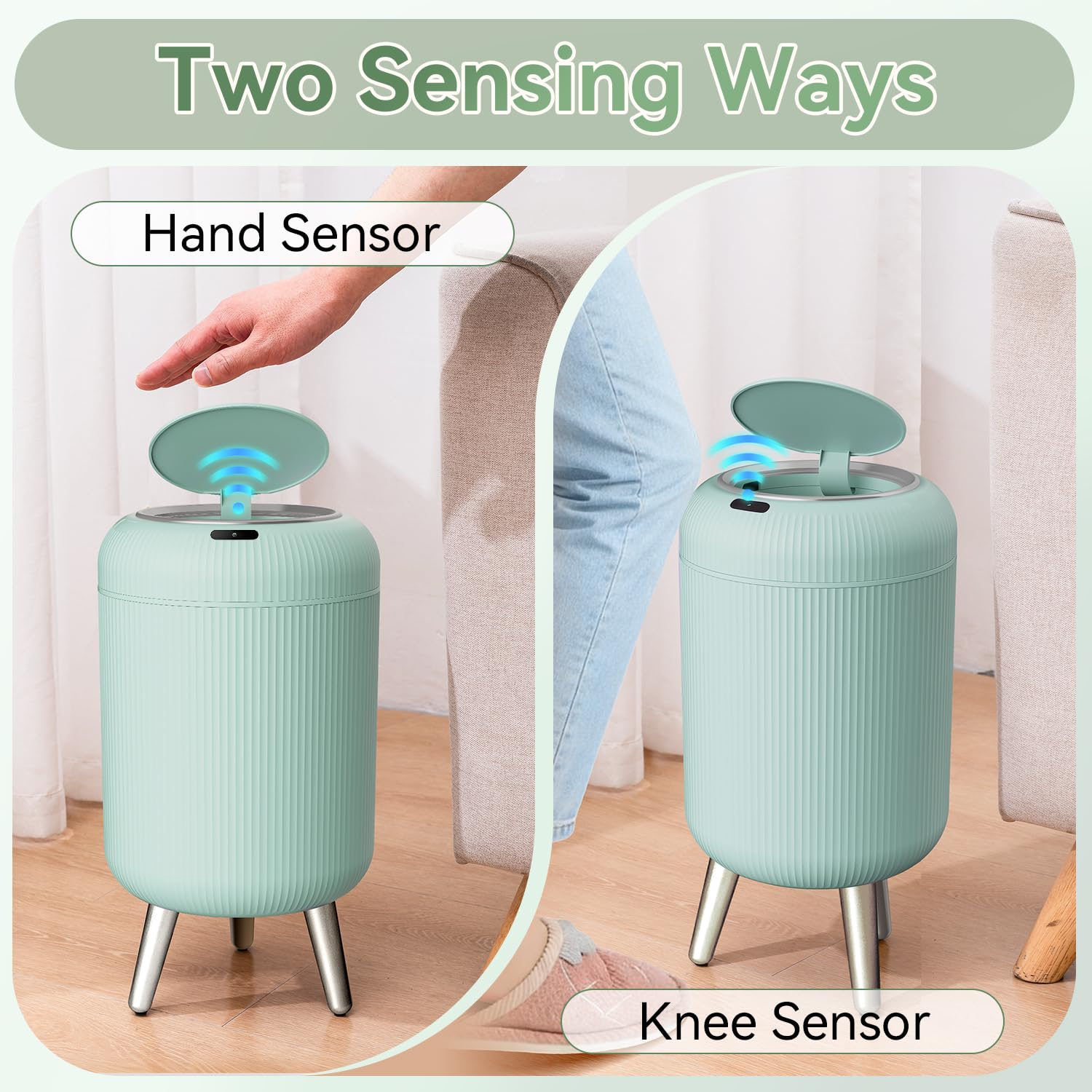 Touchless Sensor Bedroom Trash Can with Lid