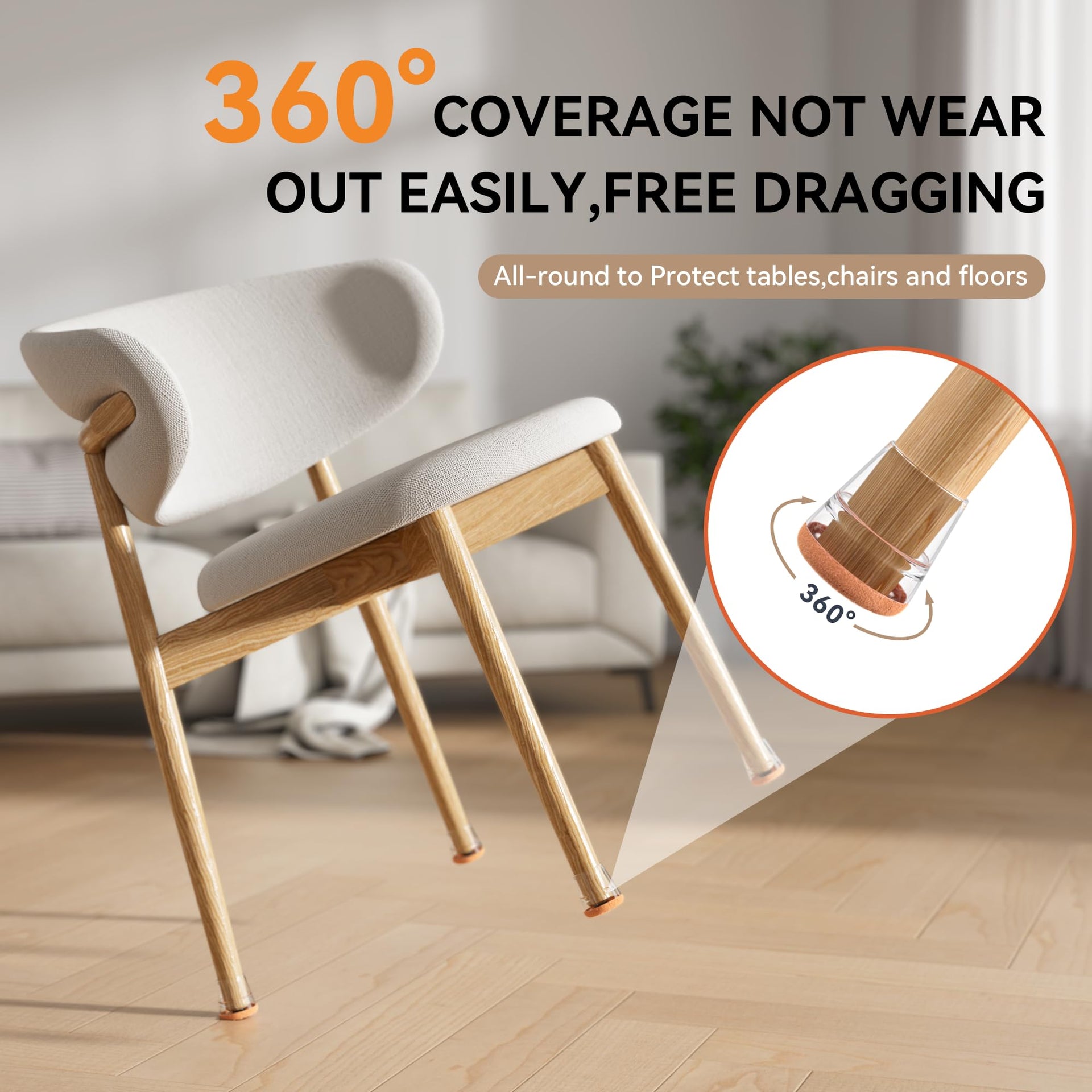 24PCS Upgraded Silicone Chair Leg Floor Protectors for Hardwood Floors (24 Count)