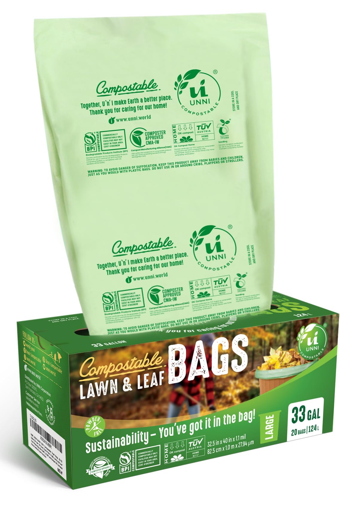 30 33 Gallon Compostable Bags (40 Count)