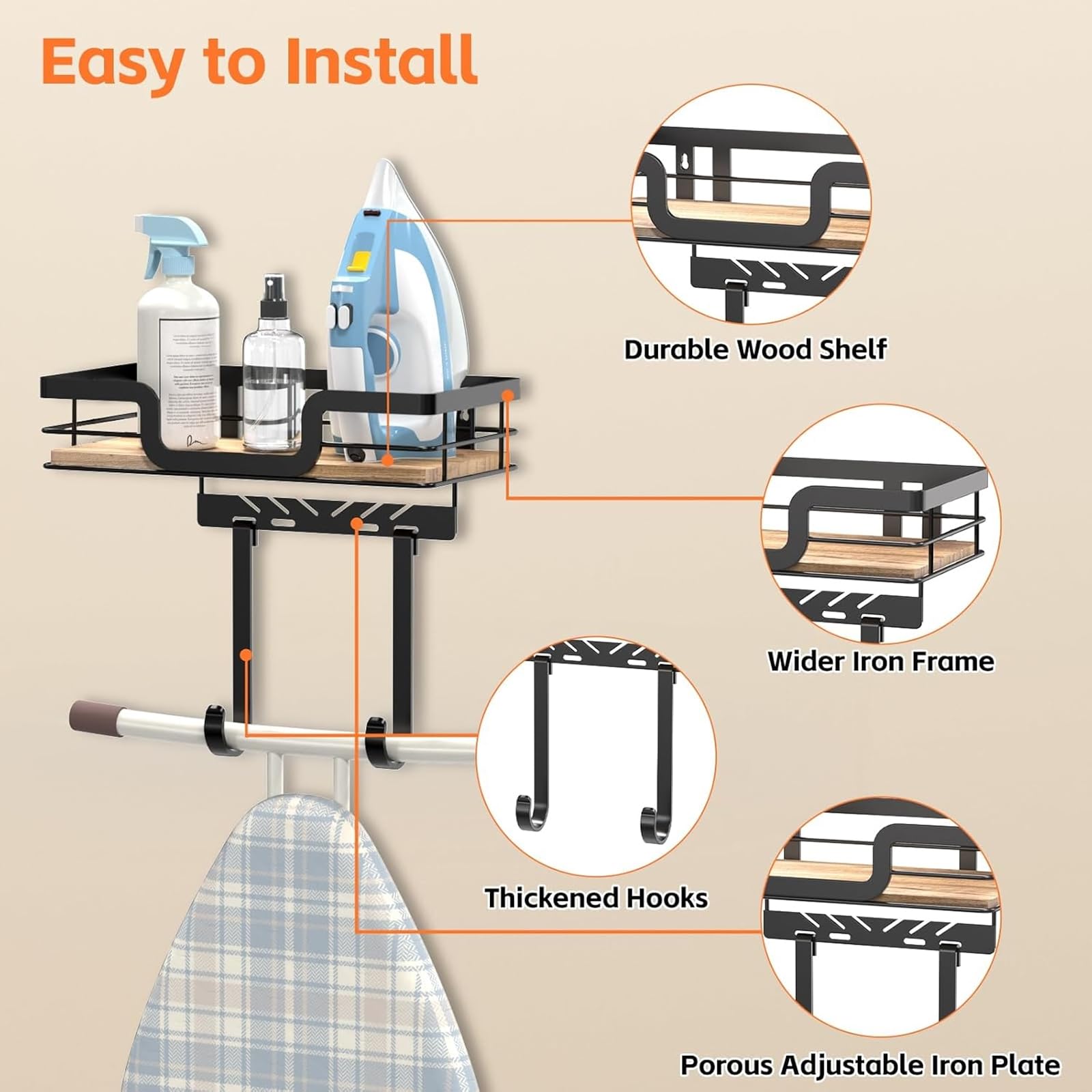 Ironing Board Hanger Wall Mount