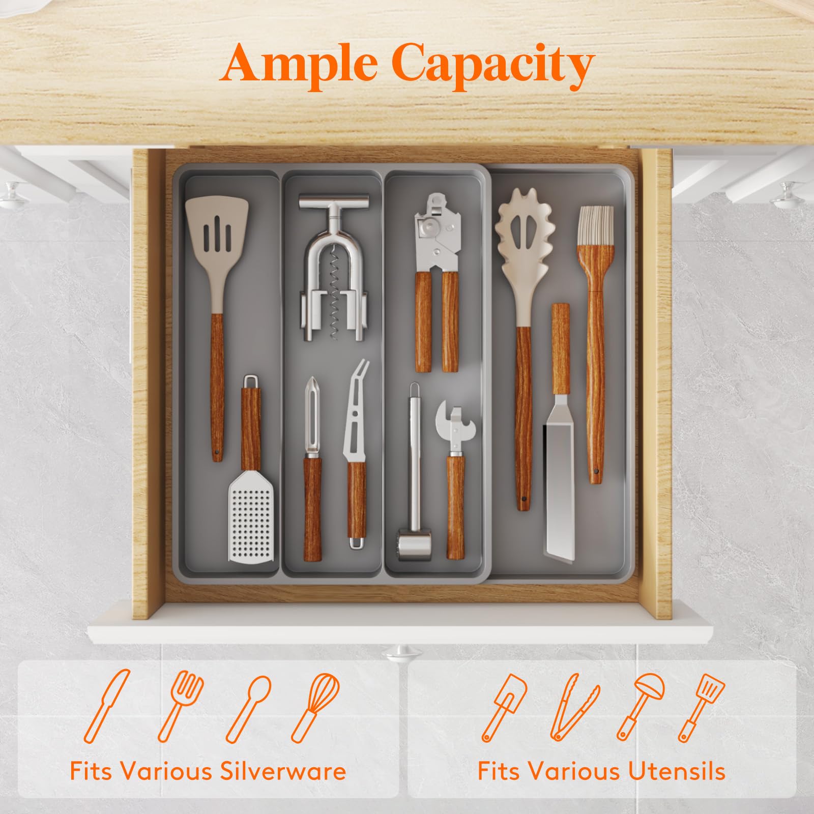 Utensil Organizer for Kitchen Drawer