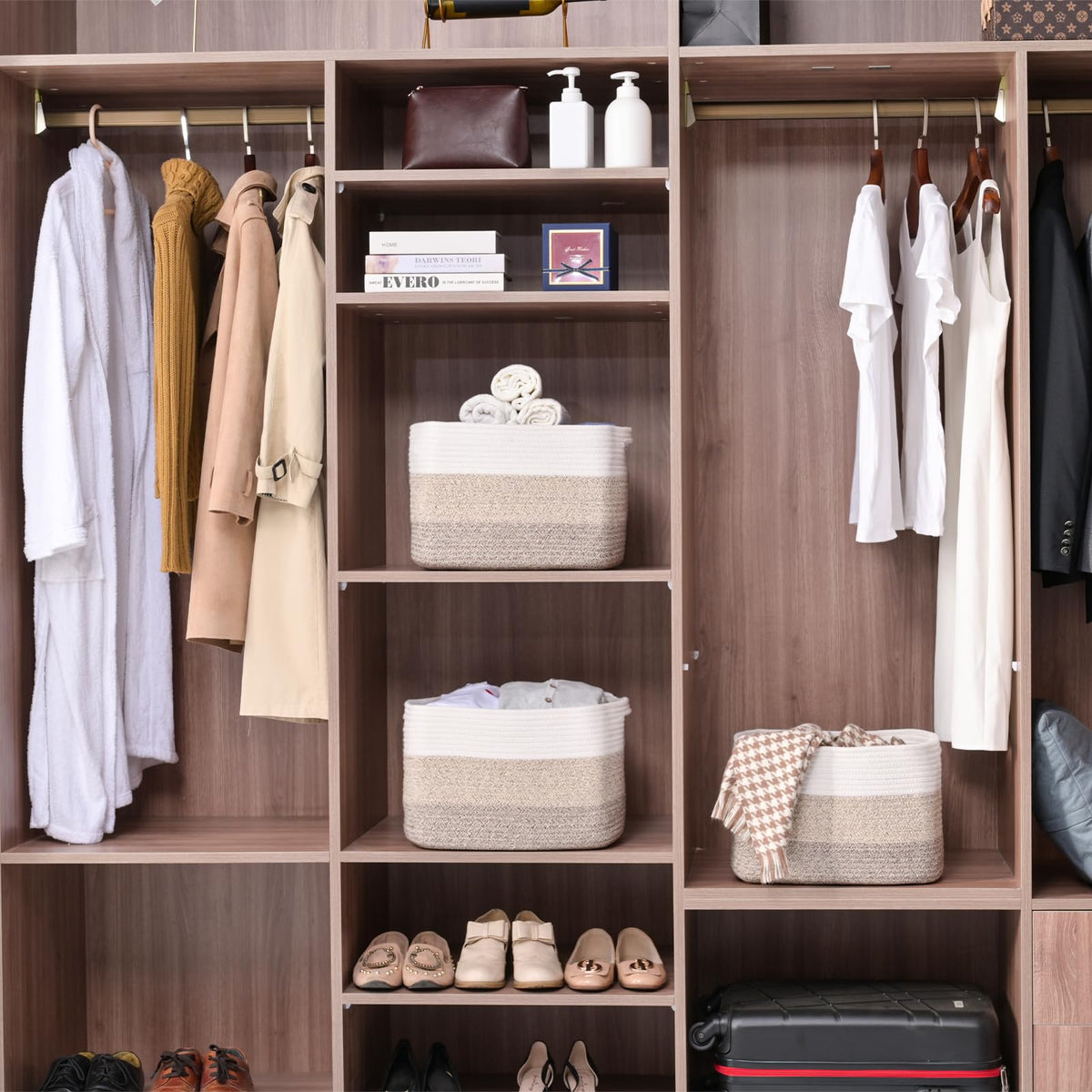 Storage Baskets for Organizing Shelves (3 Count)