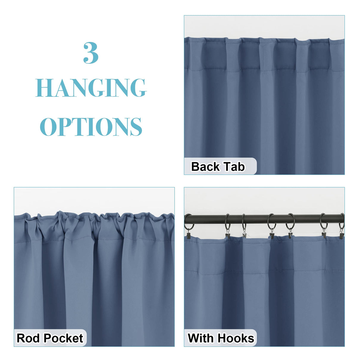 Blackout Curtains 72 inches Long for Bedroom (2 Count)