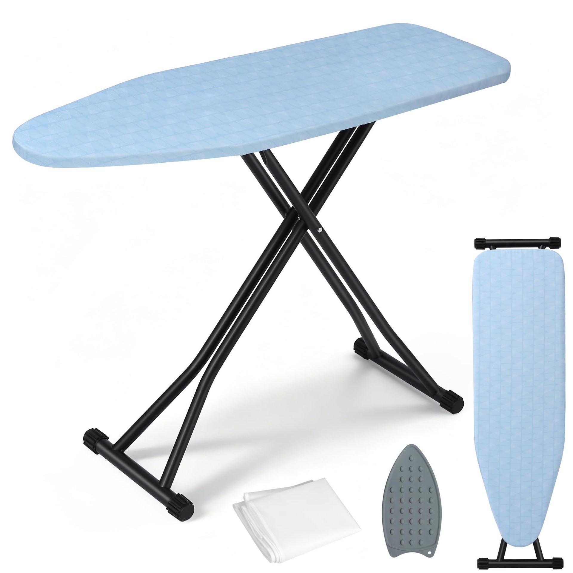 Ironing Board Adjustable Height Folding Ironing Board with Iron Pad