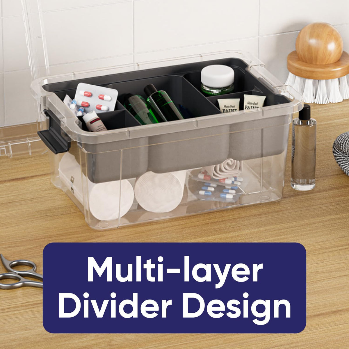 Small Storage Container Organizing Tray for Superio Bin or Drawer Plastic Organize Sewing