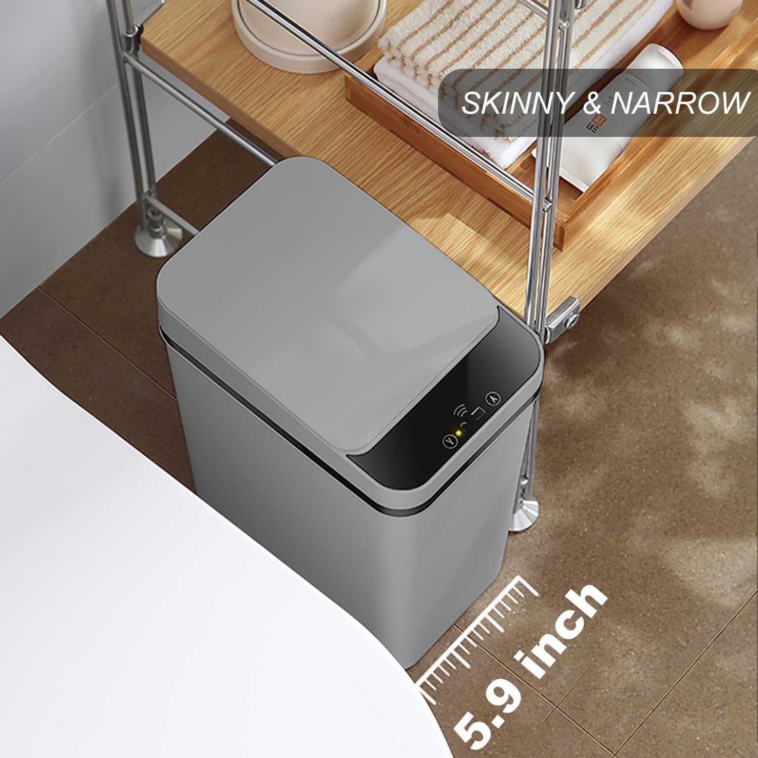 2 Pack 2.5 Gallon Motion Sensor Bathroom Trash Can (2 Count)