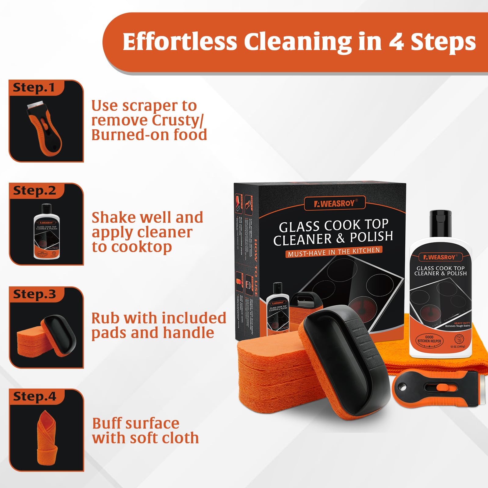 Glass Stove Top Cleaner Kit 12 oz (12 Fl Oz)