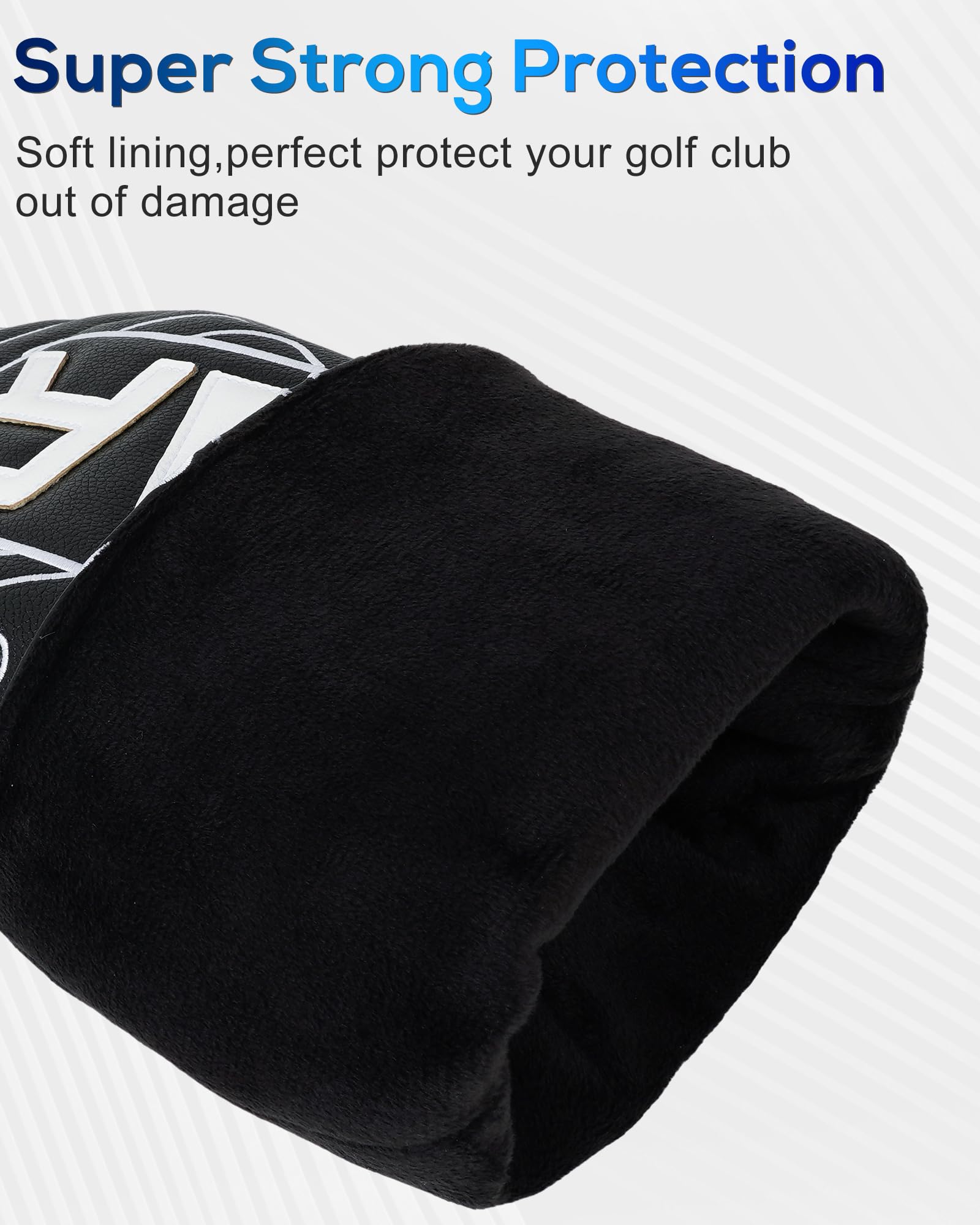 Golf Club Headcover Full Set Driver Wood Hybrid Putter Headcover Leather Golf Club Head Covers