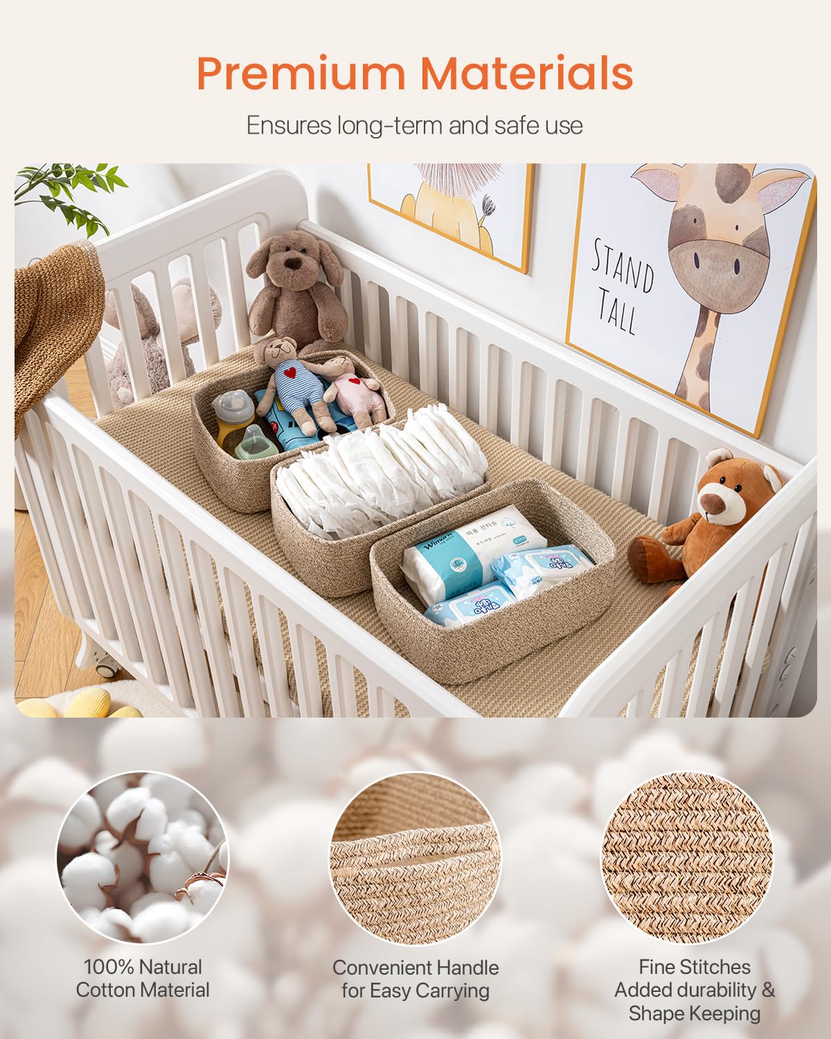 Small Woven Storage Basket for Organizing (3 Count)