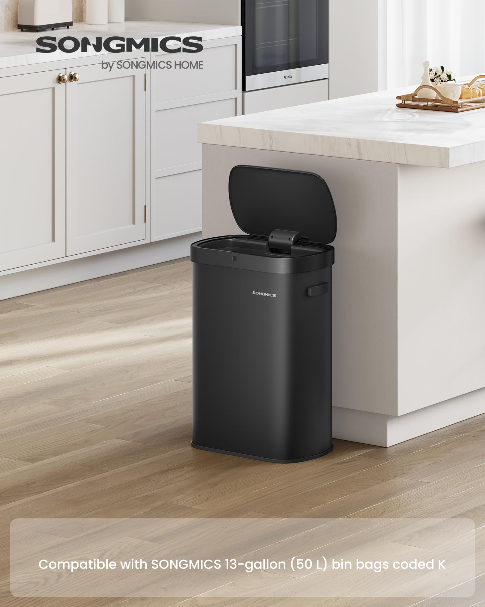 Trash Can, 13-Gallon, Stainless Steel, Soft-Close Lid
