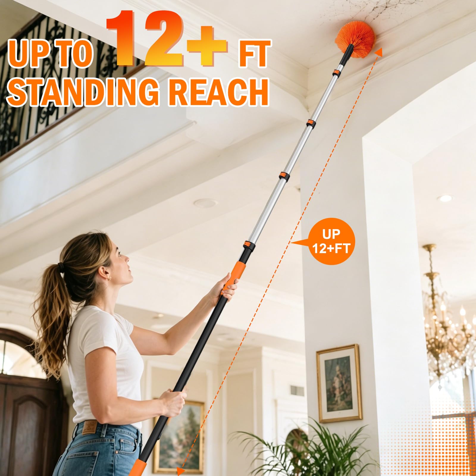 20FT High Reach Duster Cleaning Kit with Extension Pole