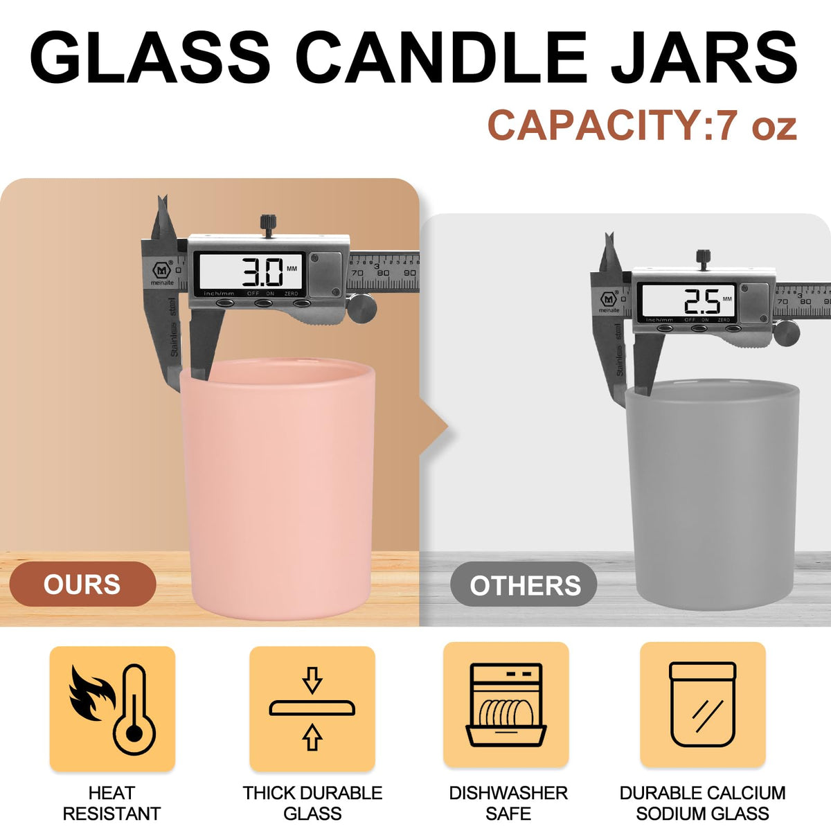 Thick Candle Jars for Making Candles 12 Pcs
