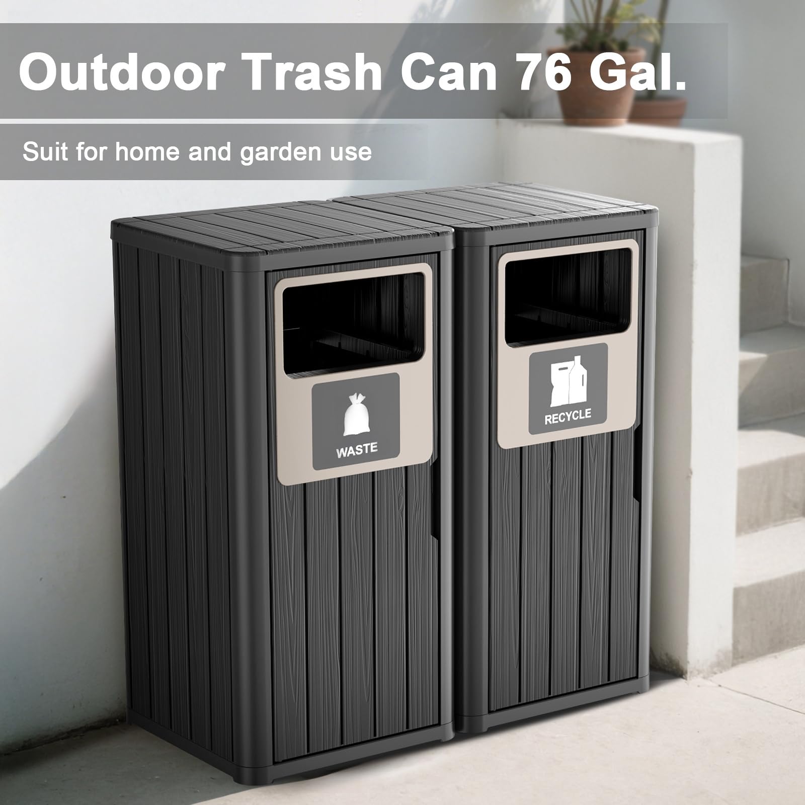 Outdoor Double Barrel Trash Can