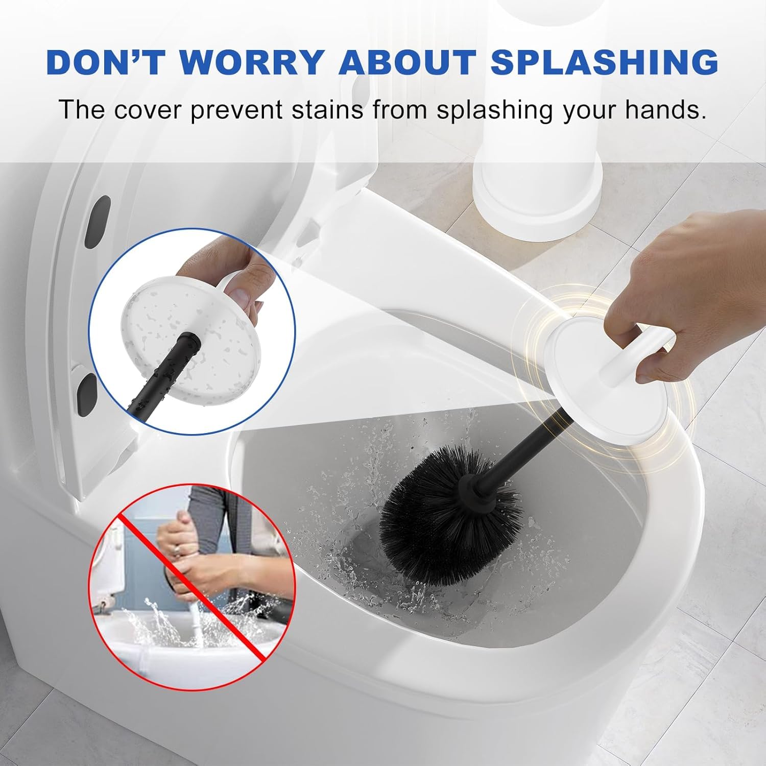 304 Stainless Steel Toilet Brush and Holder Set