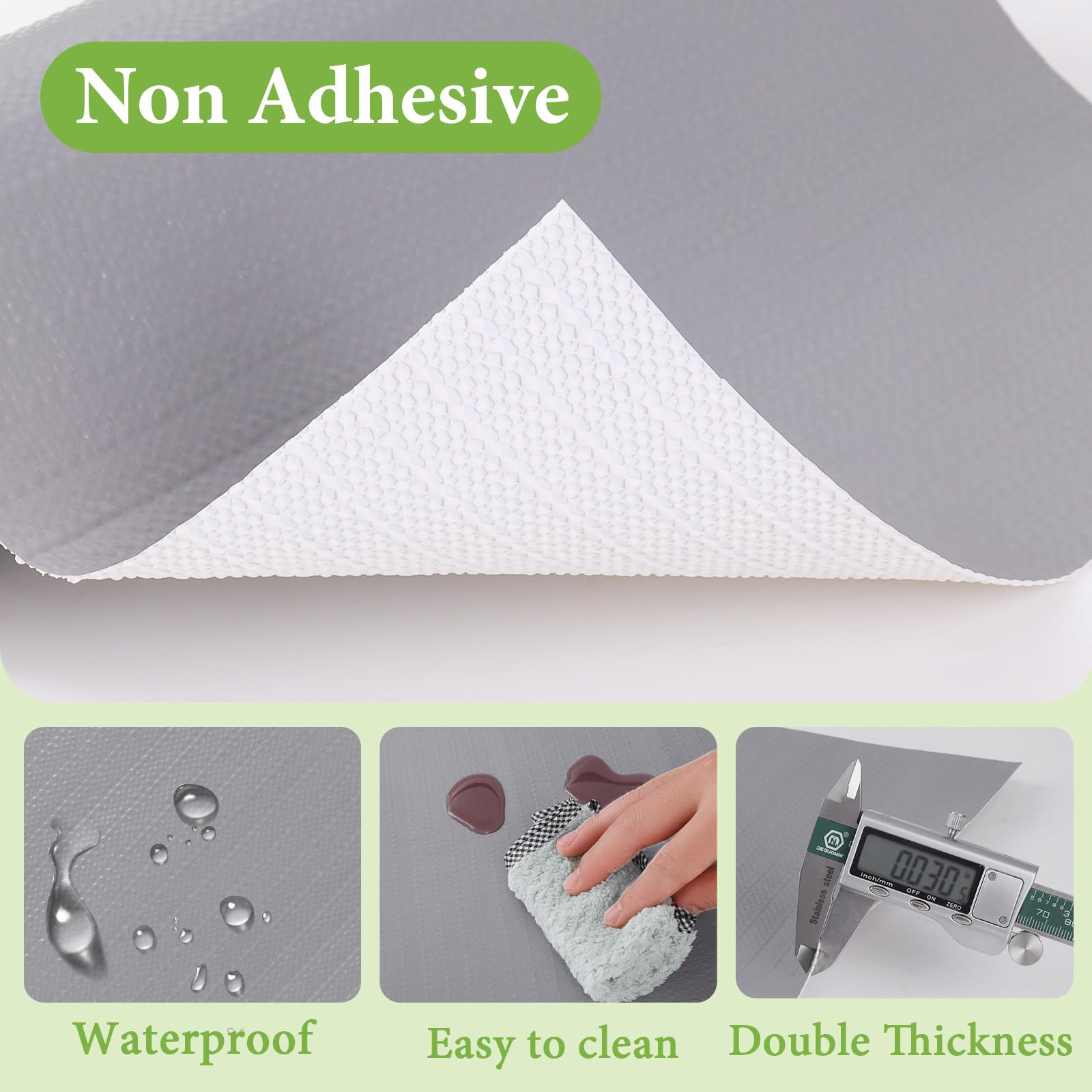 Shelf Liners for Kitchen Cabinets 23.6in x 30FT Non Adhesive Drawer Liner Grey Thickened Shelf Liner Paper Strong Non