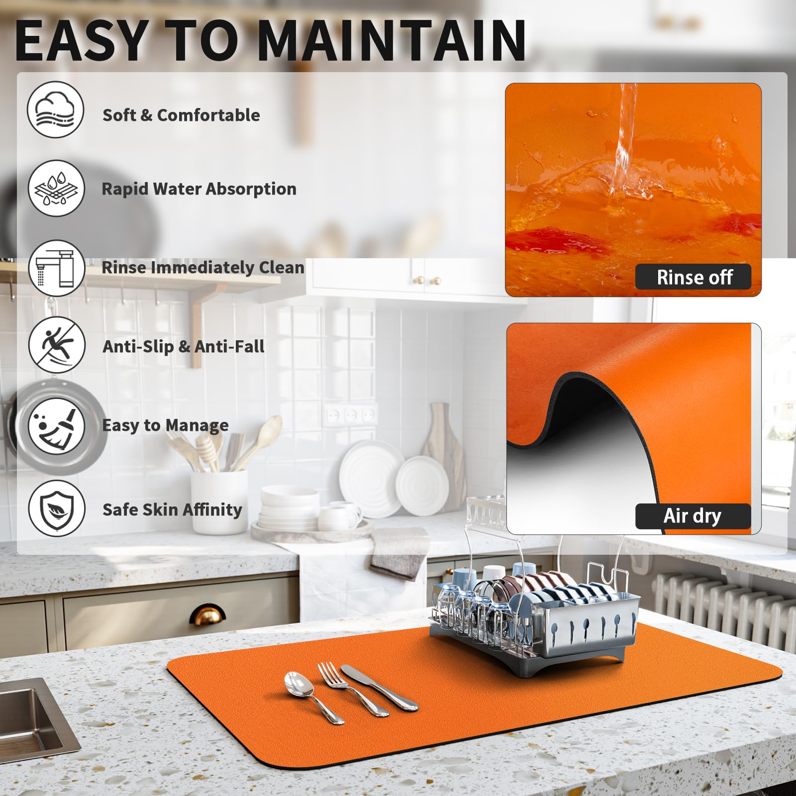 Dish Drying Mat for Kitchen Counter