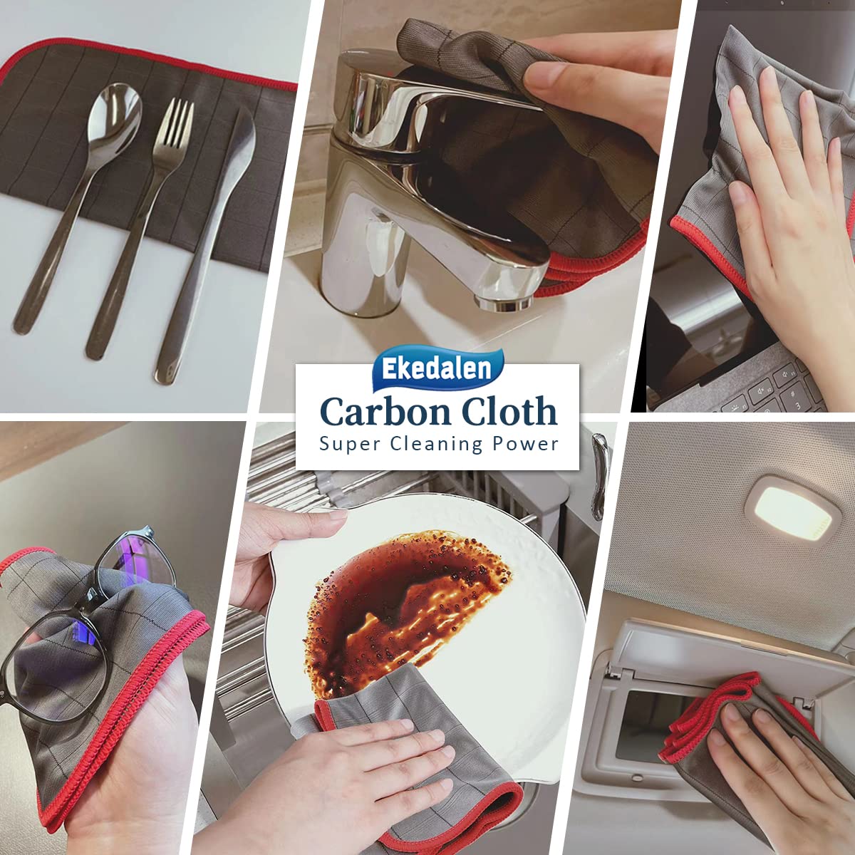 Microfiber Cleaning Cloth Lint Free Glass Polish (6 Count)