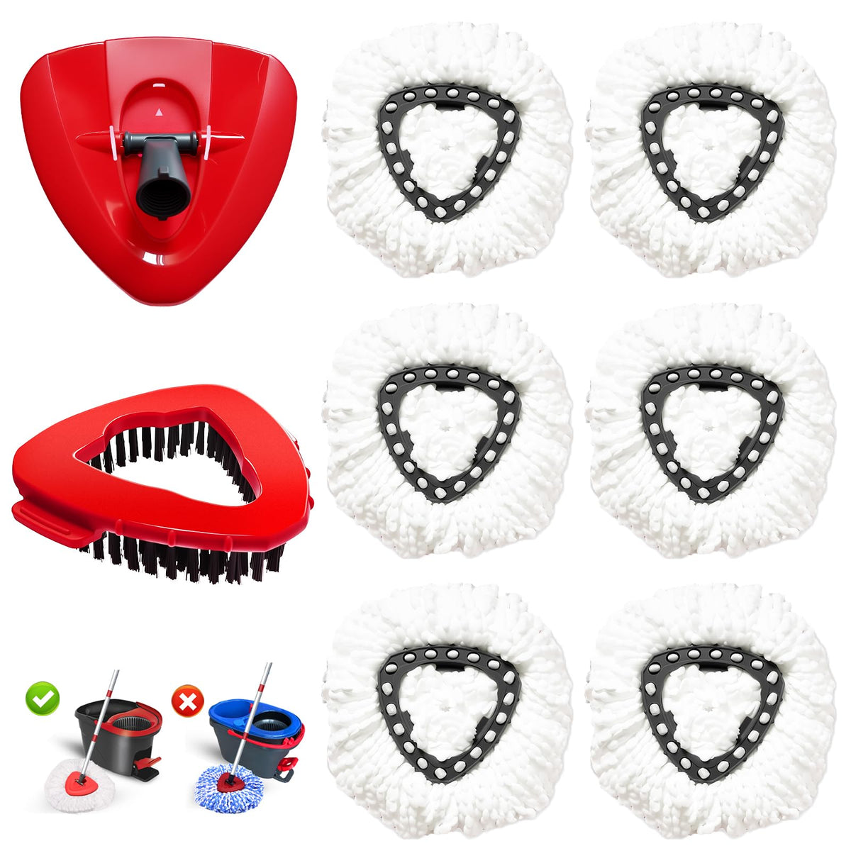 8 Pack Spin Mop Head Replacement for O Cedar Easywring 1