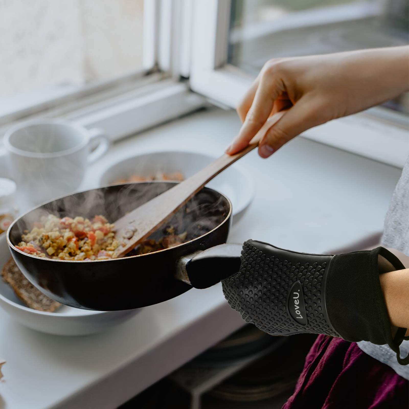 Silicone Oven Mitts Gloves (2 Count)