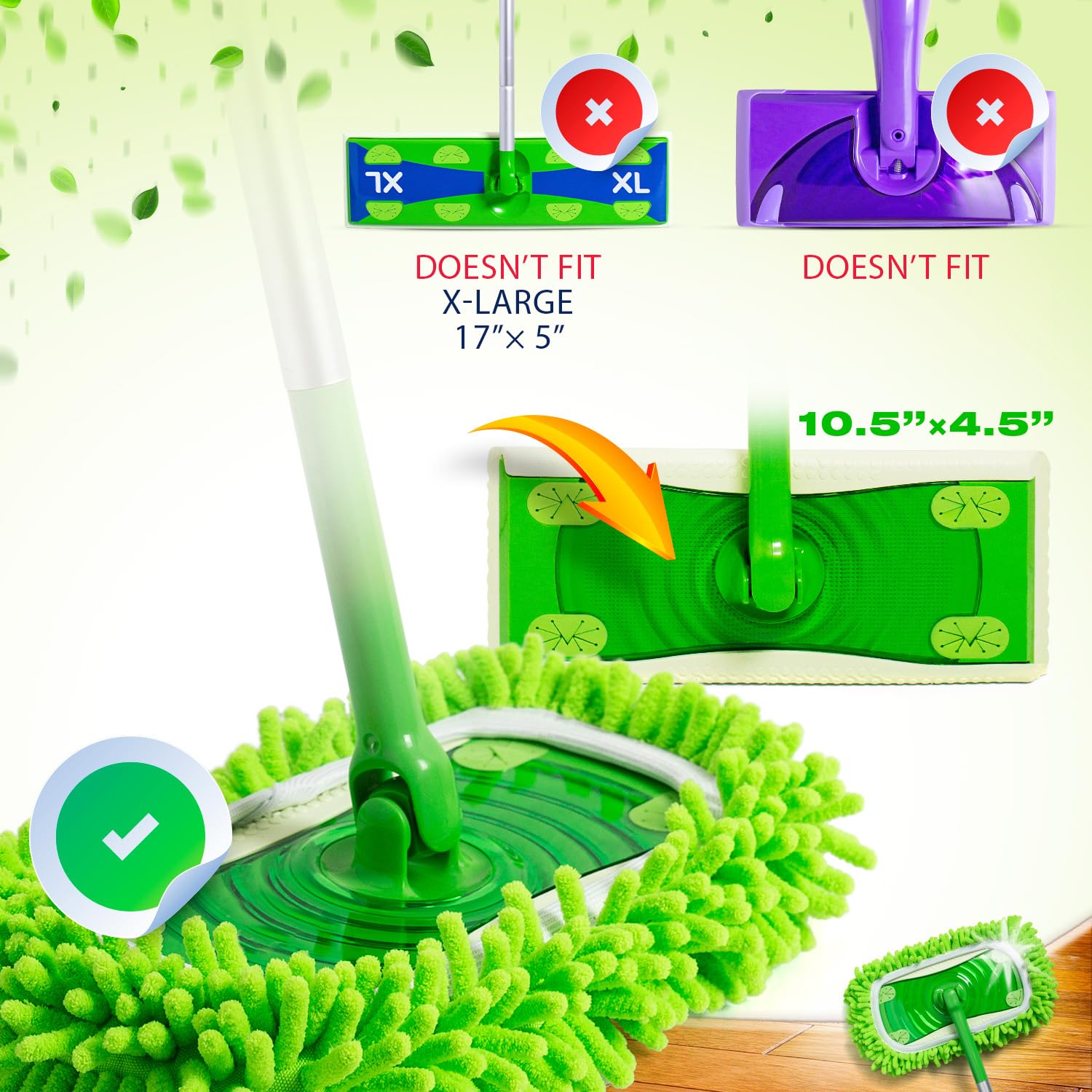 Reusable Microfiber Dust Mop Refill for Swiffer Sweeper (6 Count)