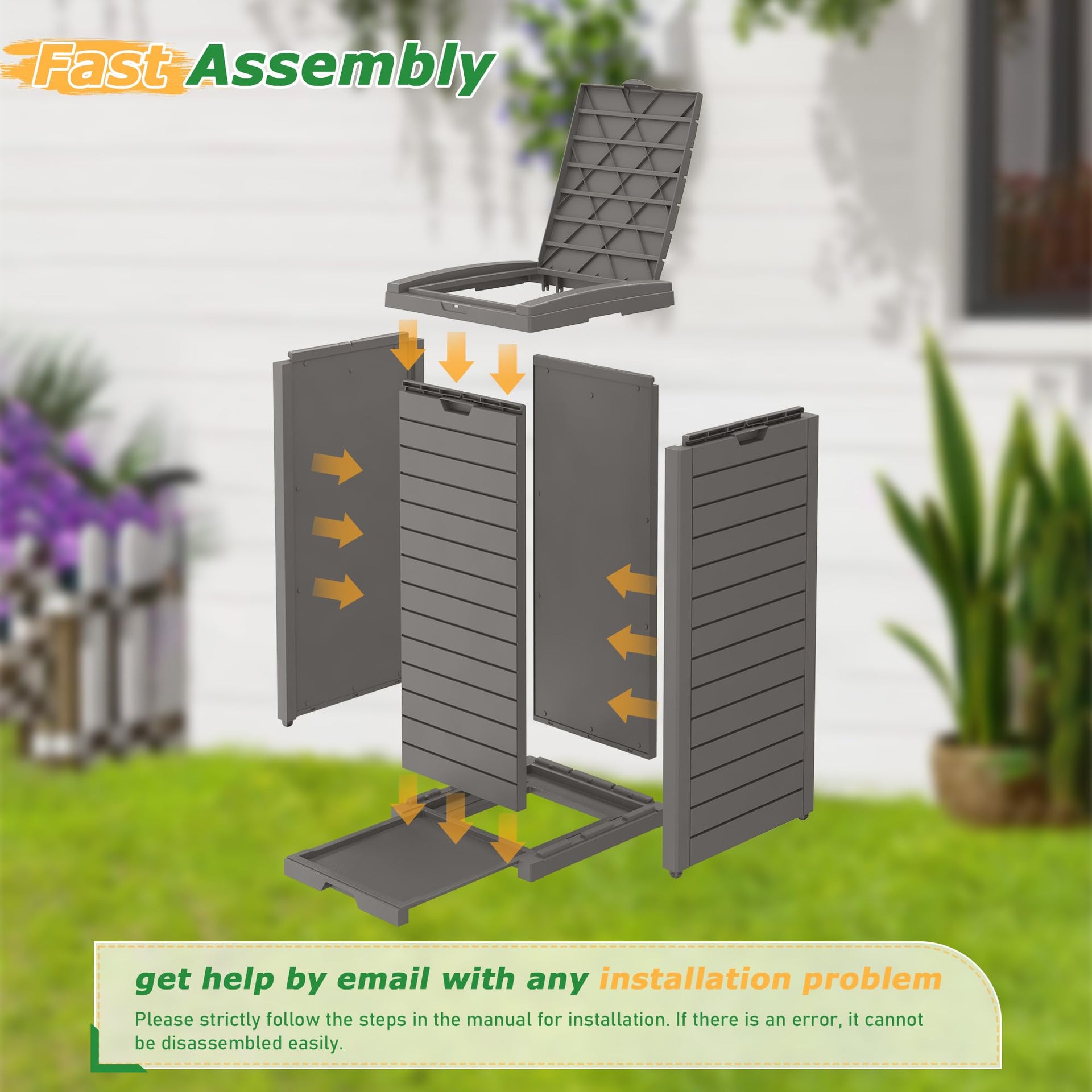 31 Gal Outdoor Trash Can with Lid