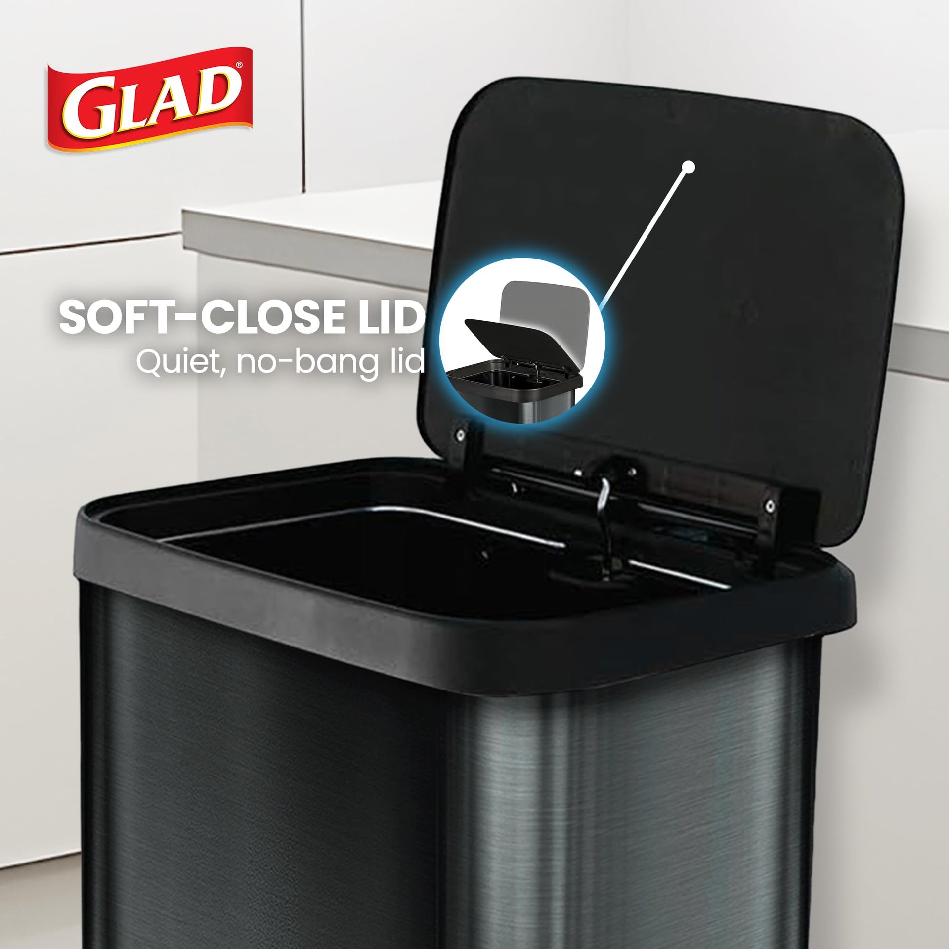 Stainless Steel Trash Can with Clorox Odor Protection