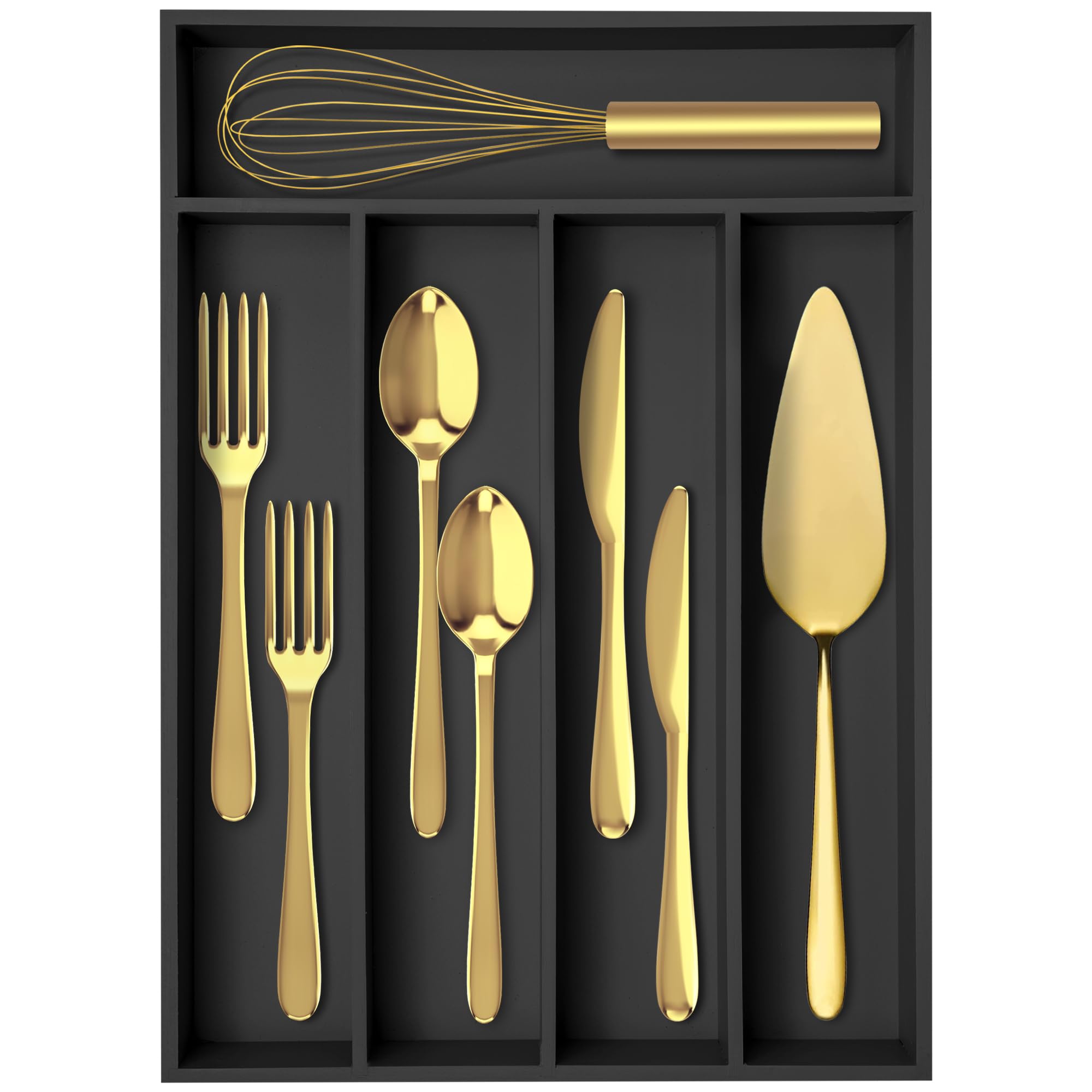 Silverware Organizer Bamboo Kitchen Drawer Organizer Utensil Organizer Silverware Holder Cutlery Organizer in drawer Flatware Organizer Tray