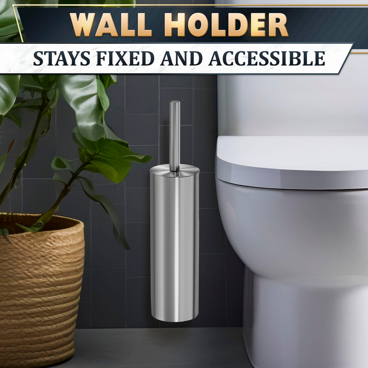 Wall Mounted Toilet Brush and Holder Set