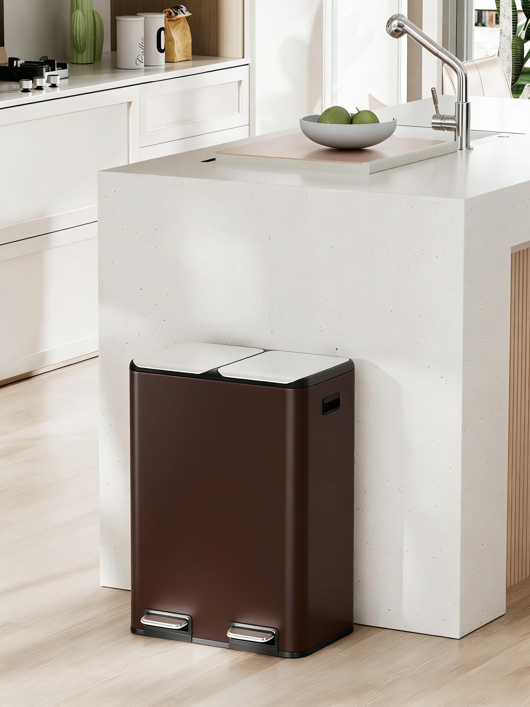 16Gal Dual Trash Can w (2 Count)