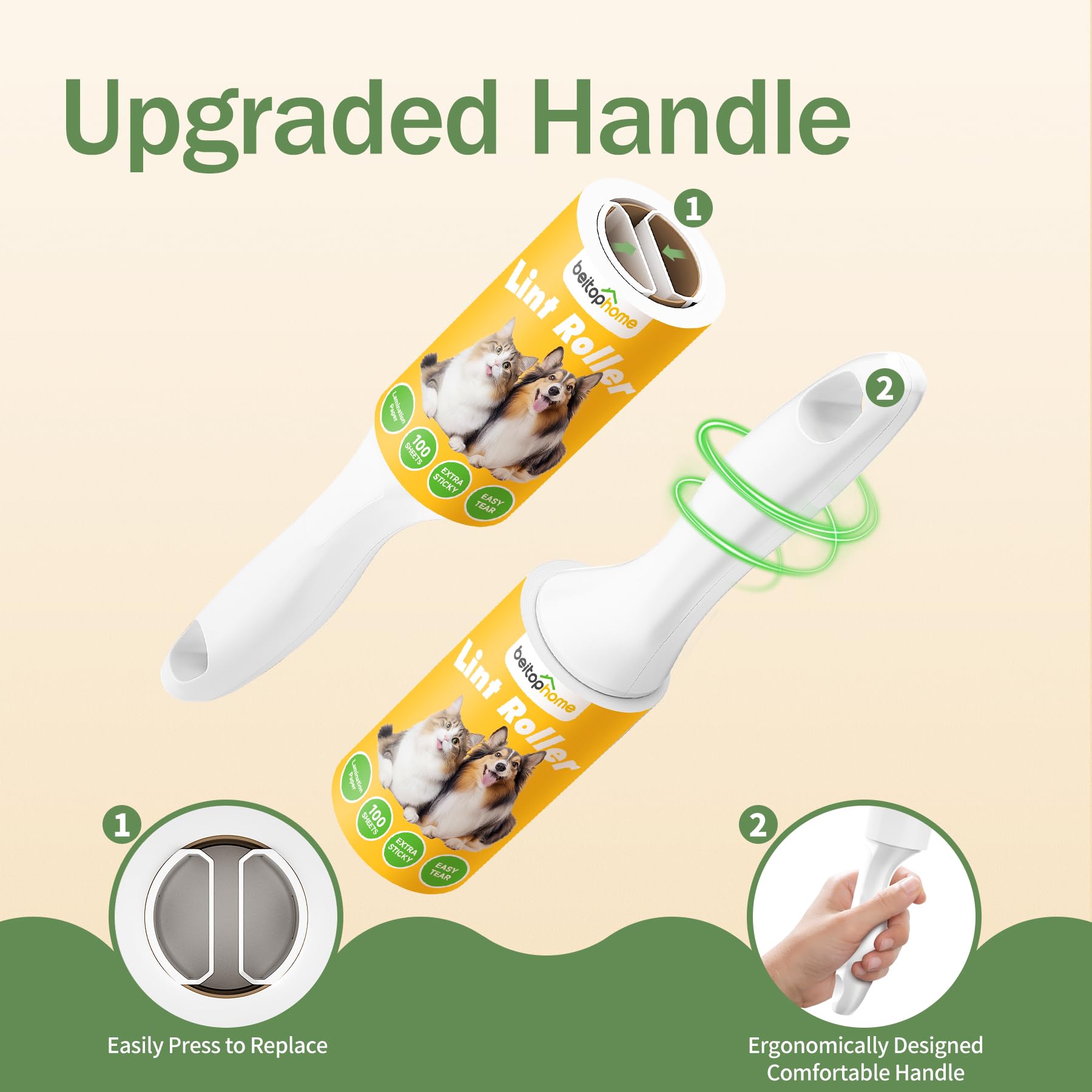 Lint Roller 3 Pack for Pet Hair (3 Count)