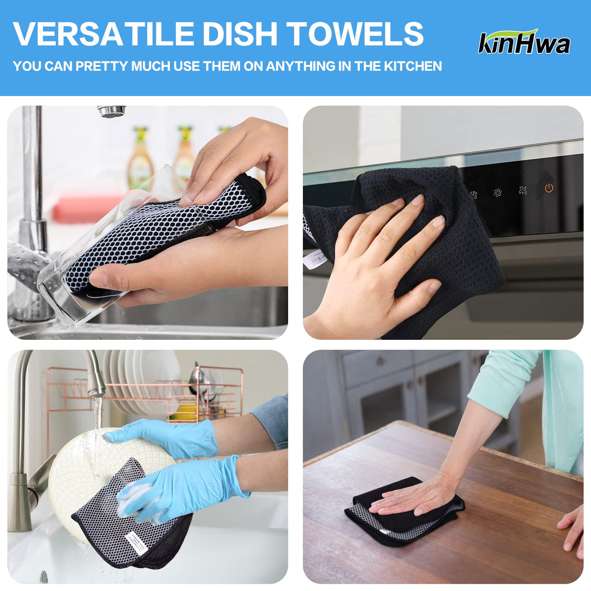Dish Cloths for Washing Dishes with Scrub Side (6 Count)