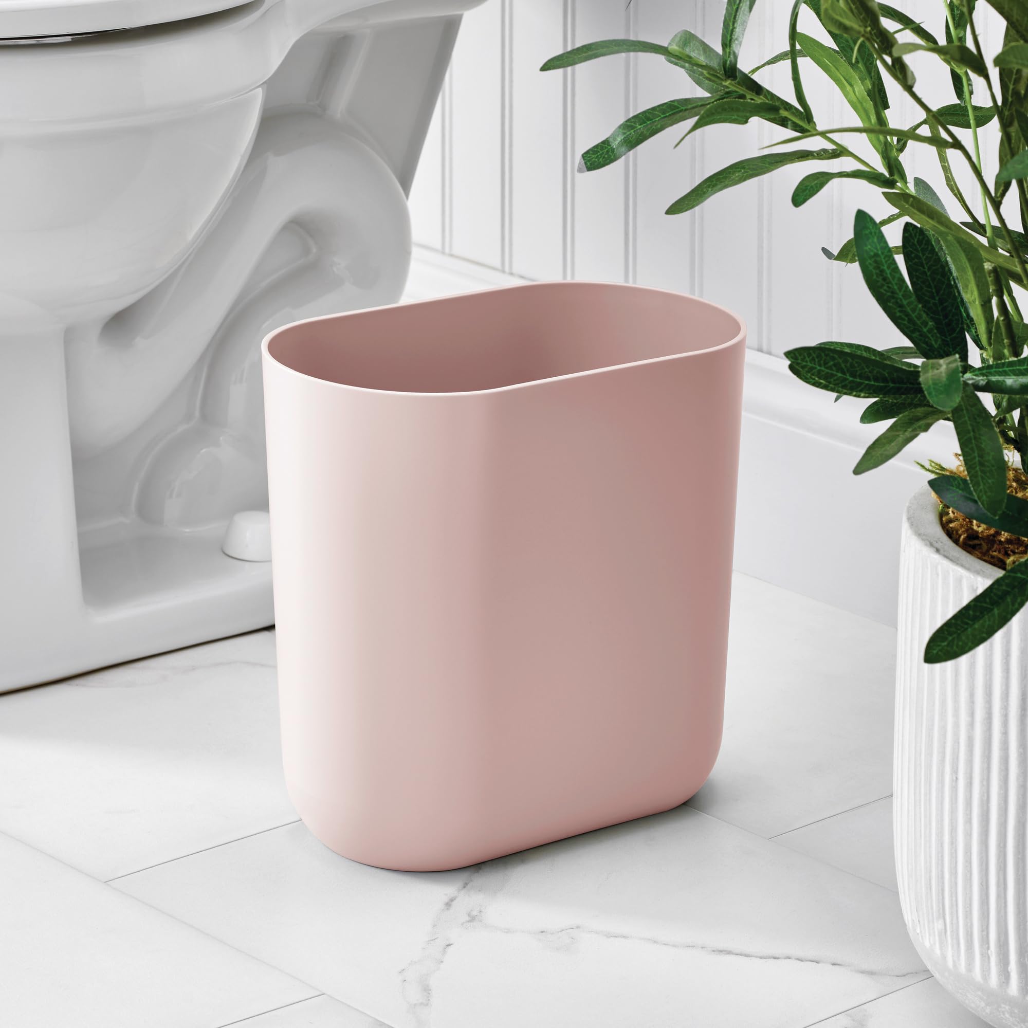 Small Slim Plastic Bathroom Trash Can