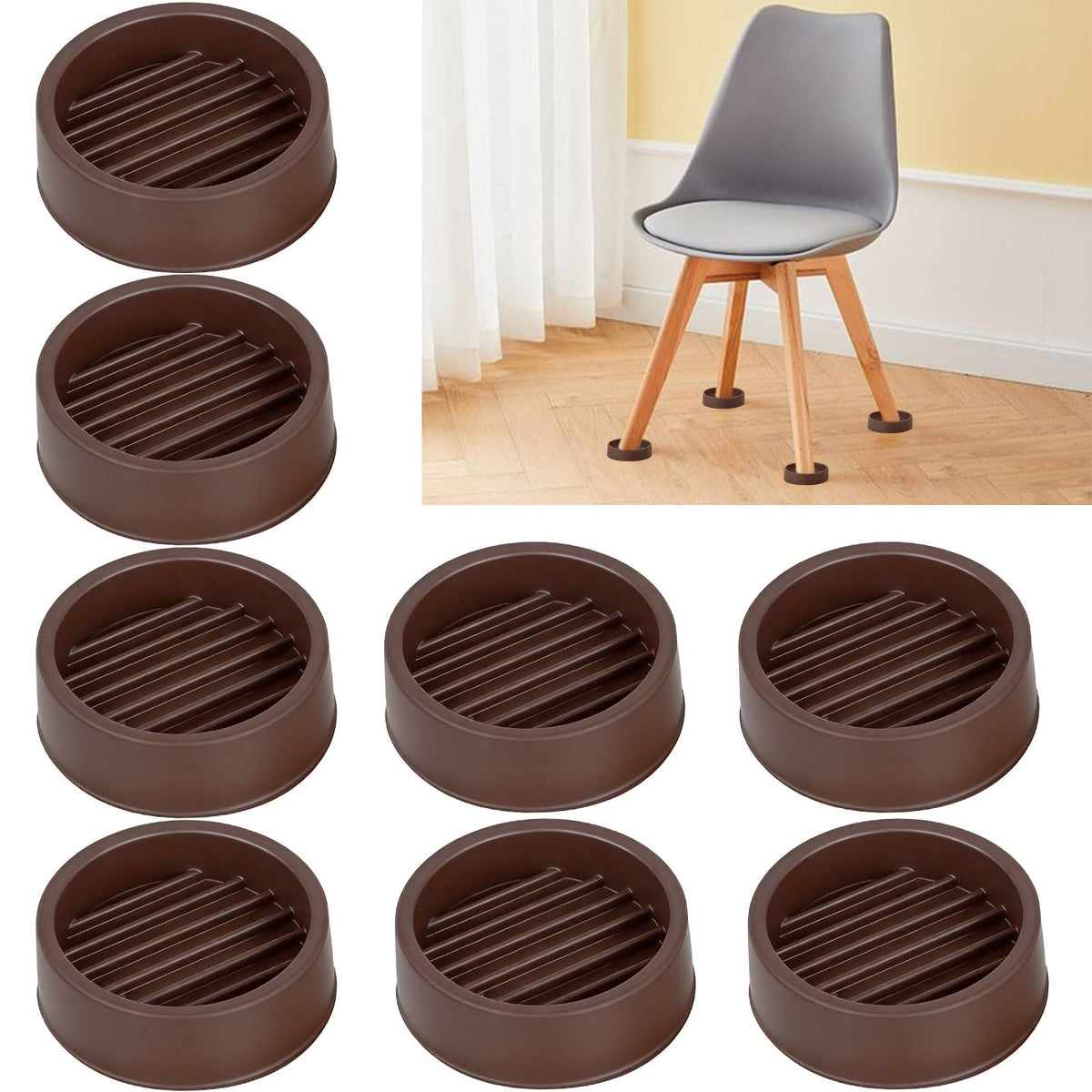 1.5"x1.5" Rubber Furniture Pads (8 Count)