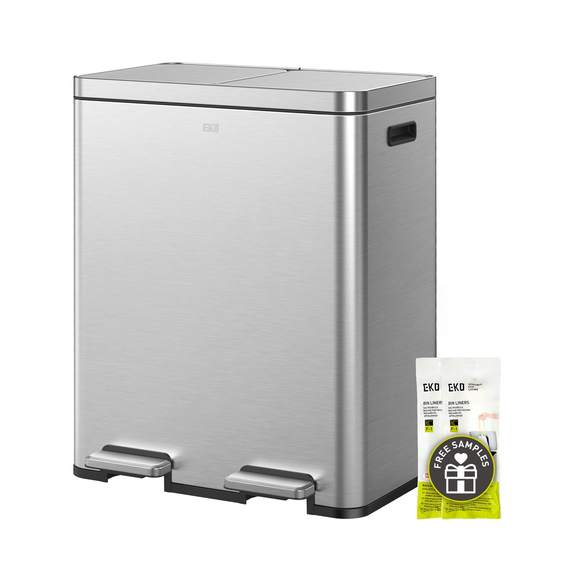 Edison Dual Trash Can for Recycling and Trash