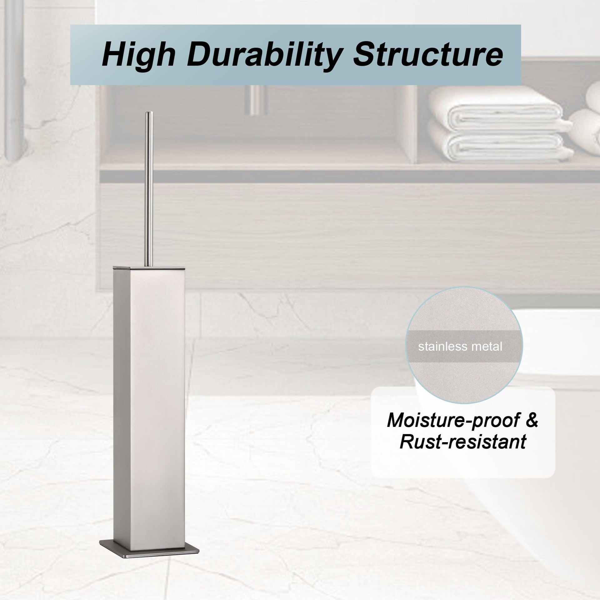 Brushed Nickel Toilet Brush and Holder