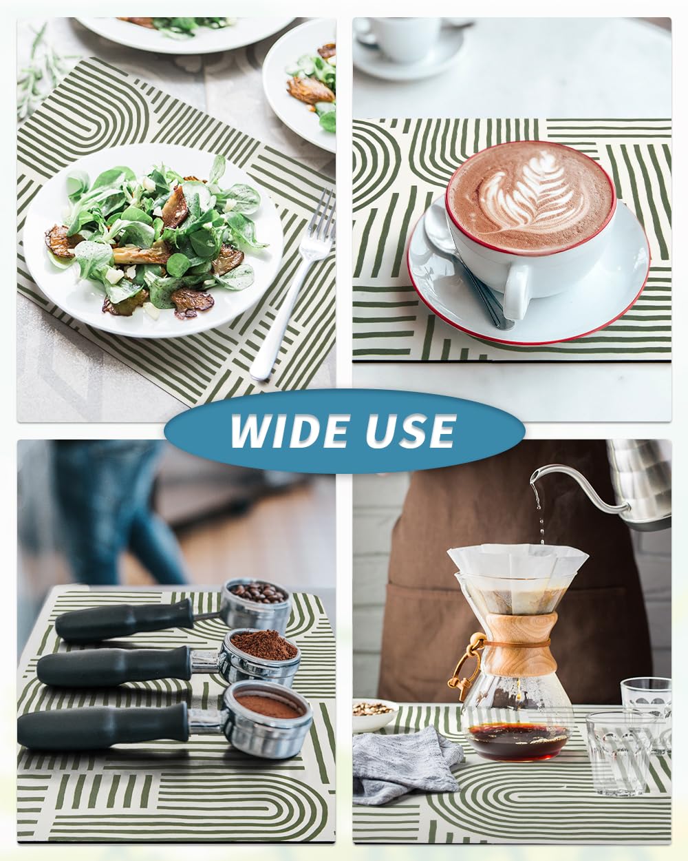 Coffee Mat Hide Stain Rubber Backed Absorbent Dish Drying Mat for Kitchen Counter