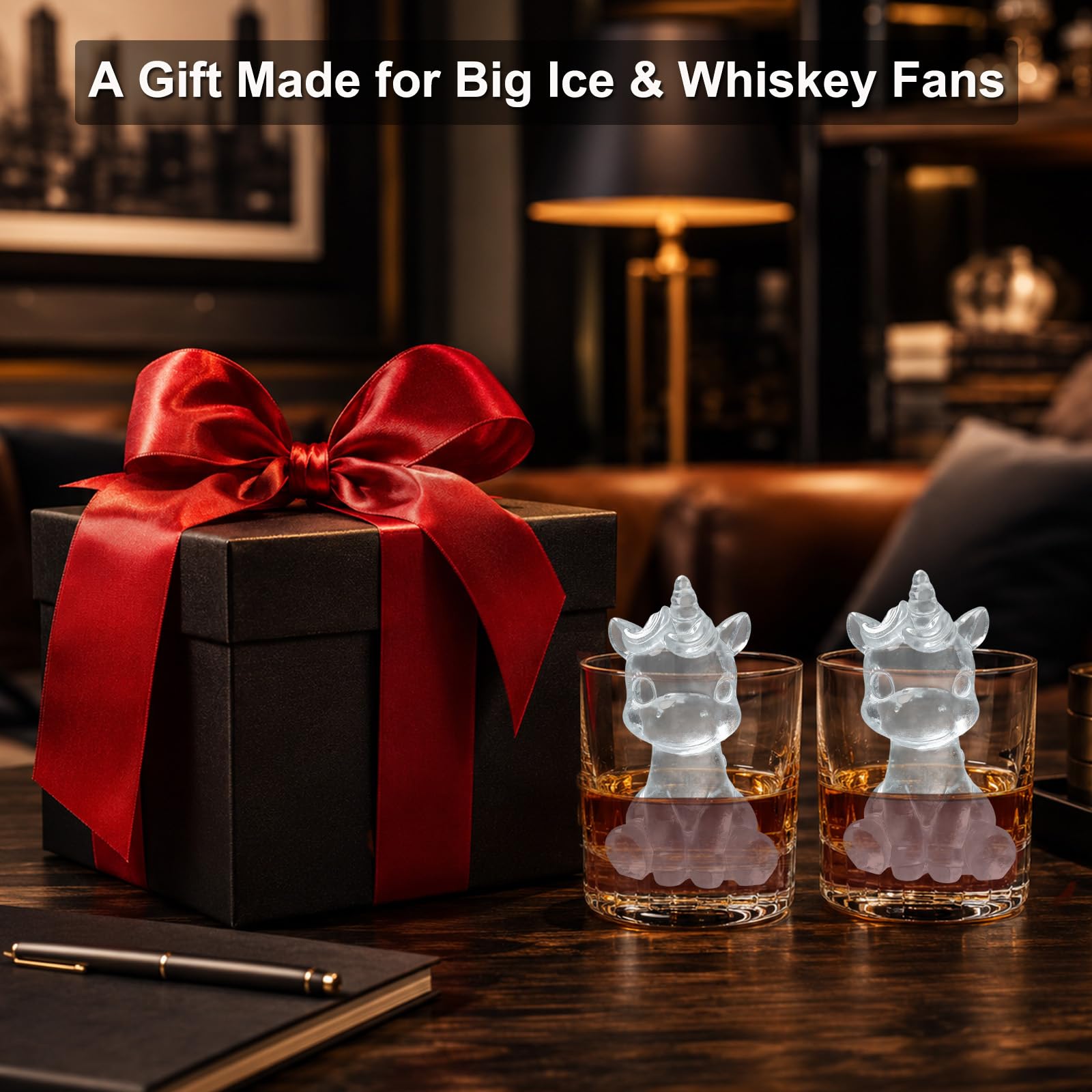 3D Unicorn Ice Cube Silicone Molds Tray for Whiskey (2 Count)