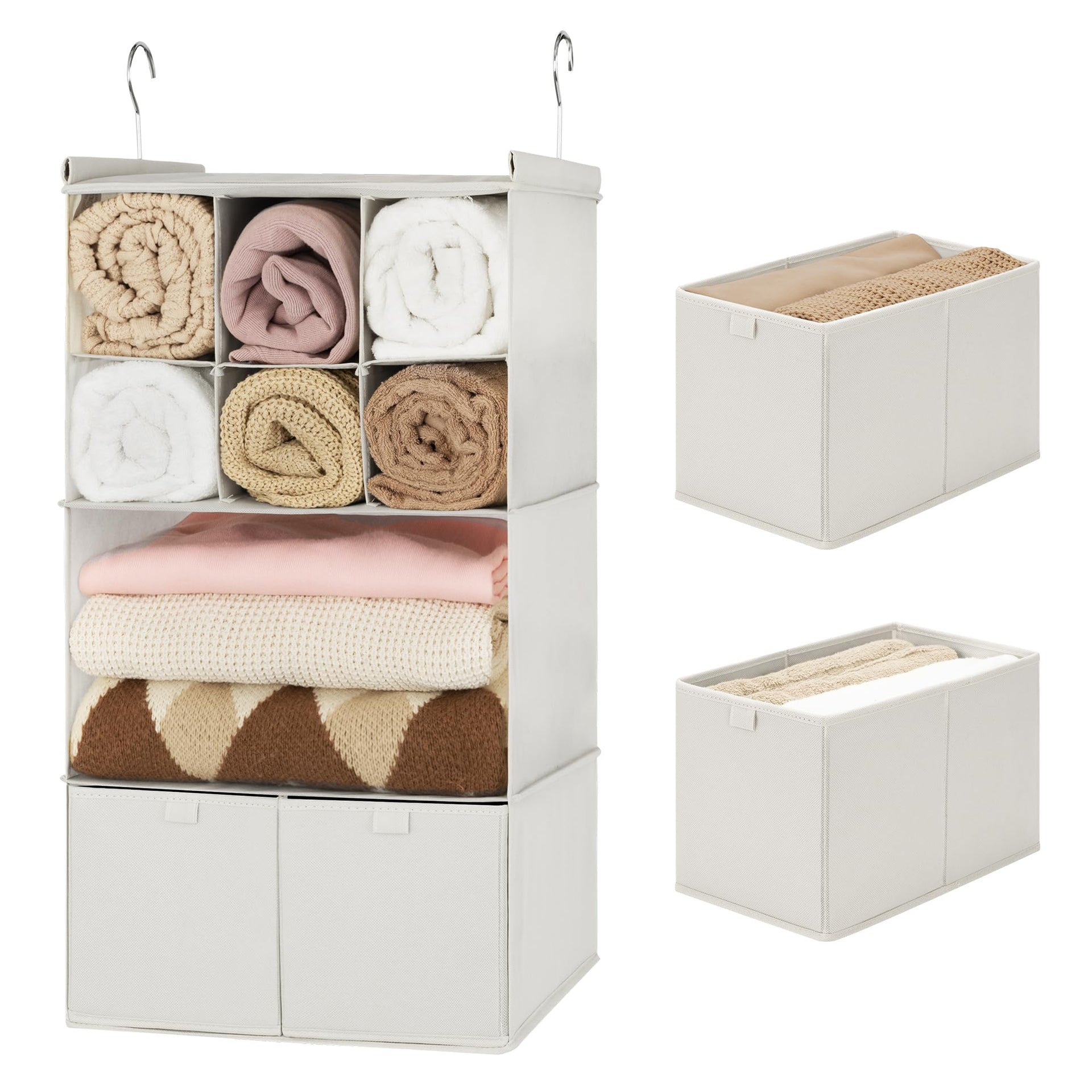 4 Shelf Hanging Closet Organizer with Drawer