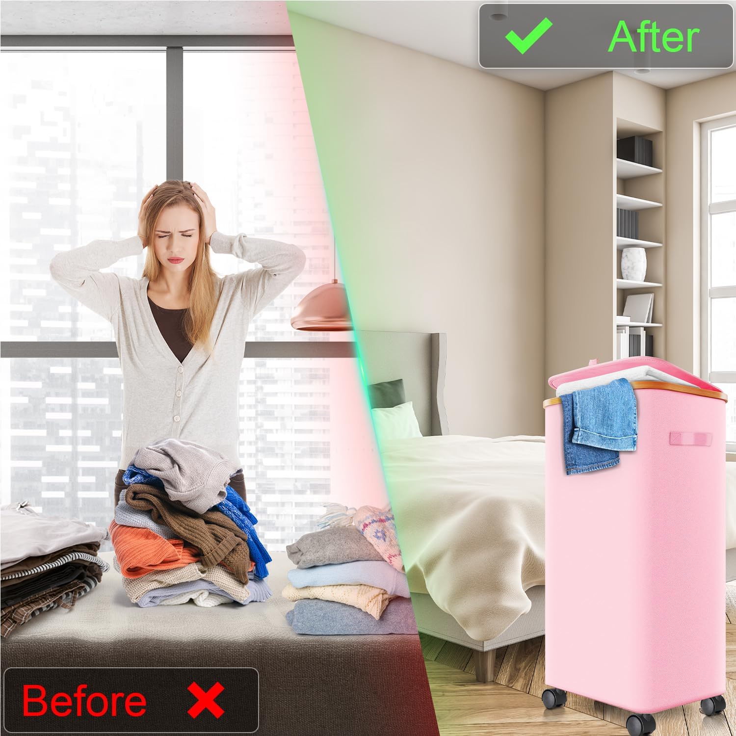 Laundry Hamper with Wheels