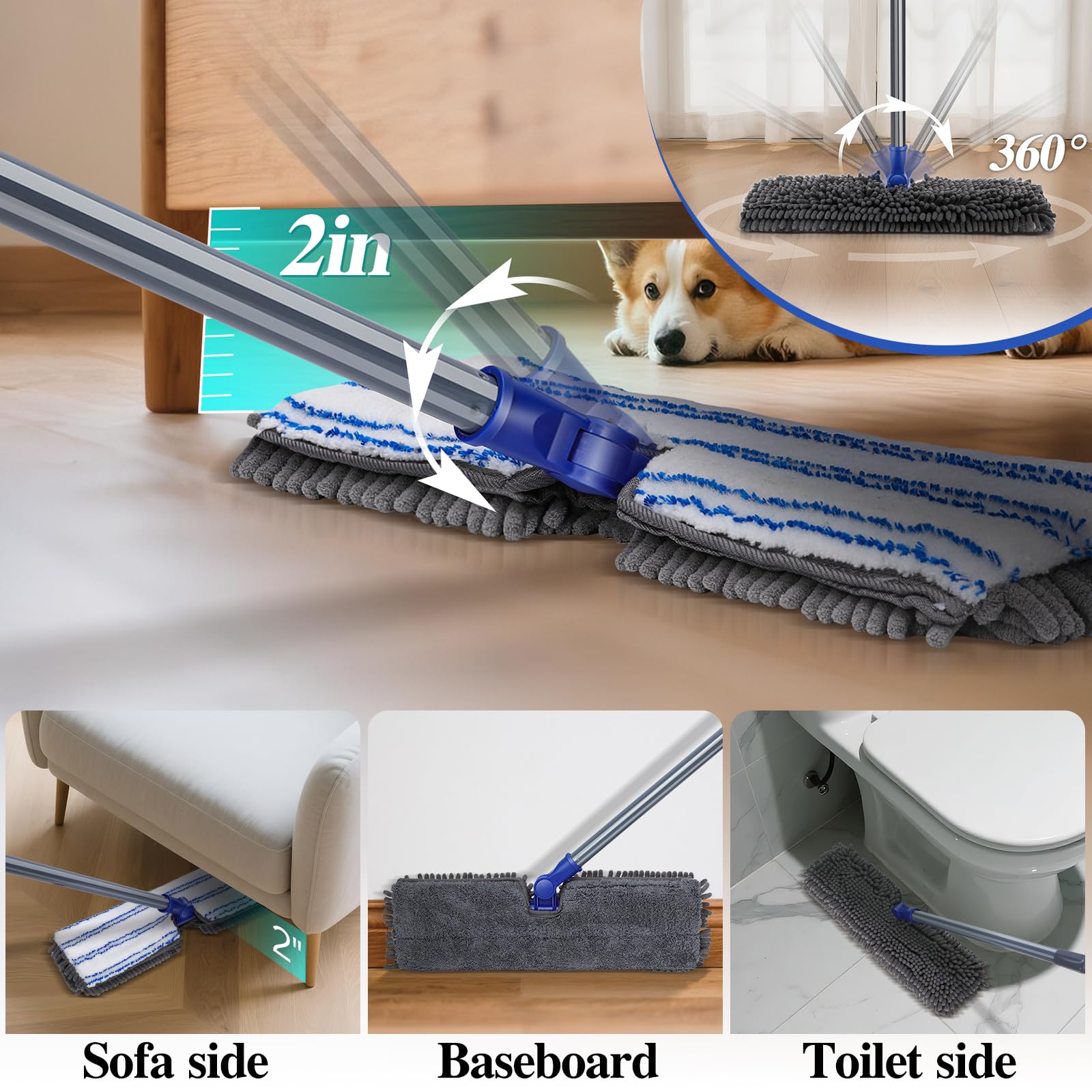 Two Sided Dust Mop for Floor Cleaning - ModHome Supplies